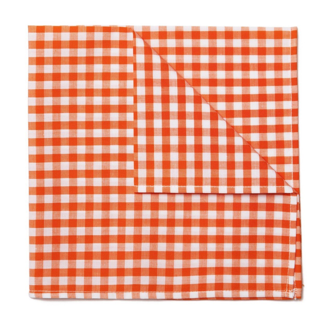 Sir Jack's Orange Gingham Pocket Square