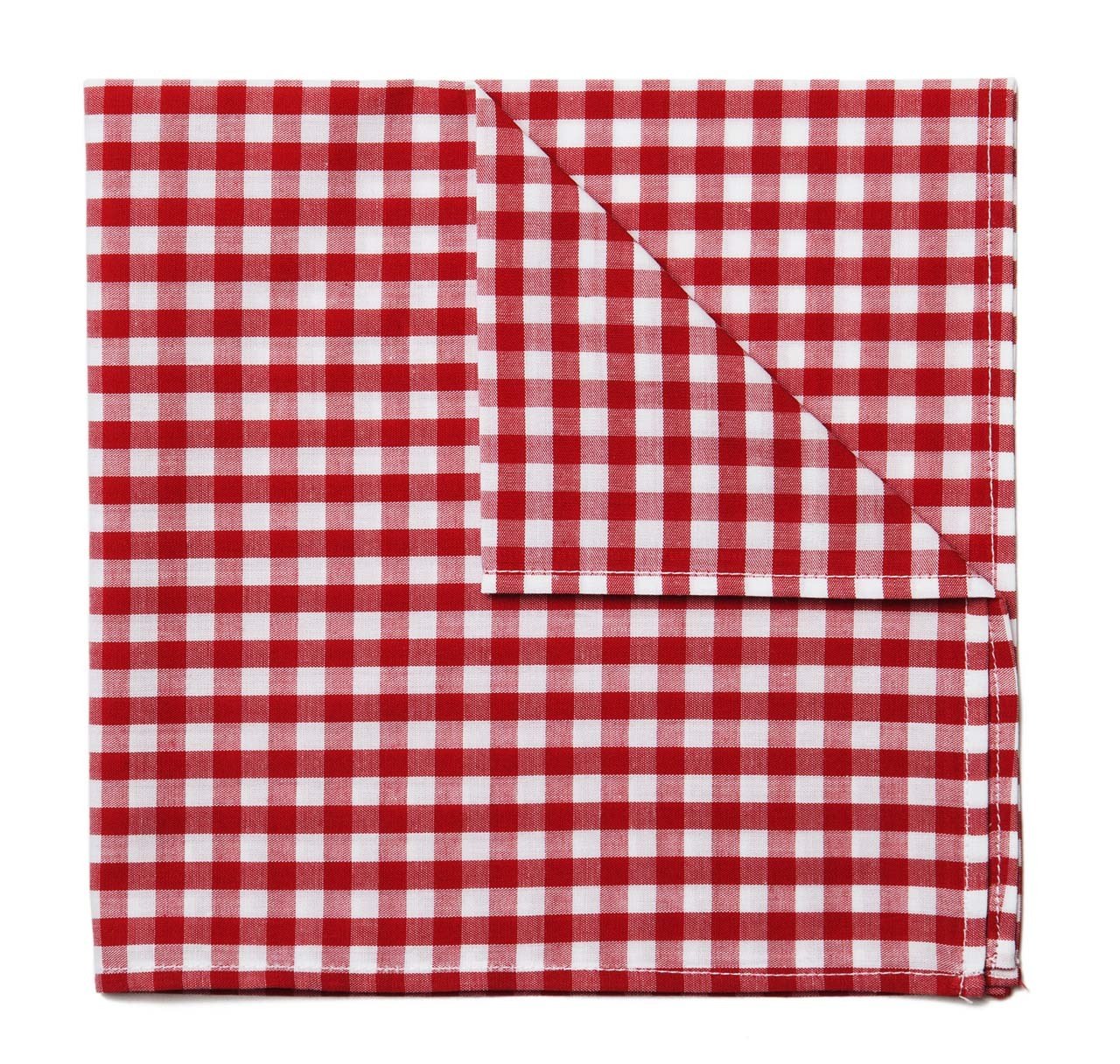 Sir Jack's Red Gingham Pocket Square