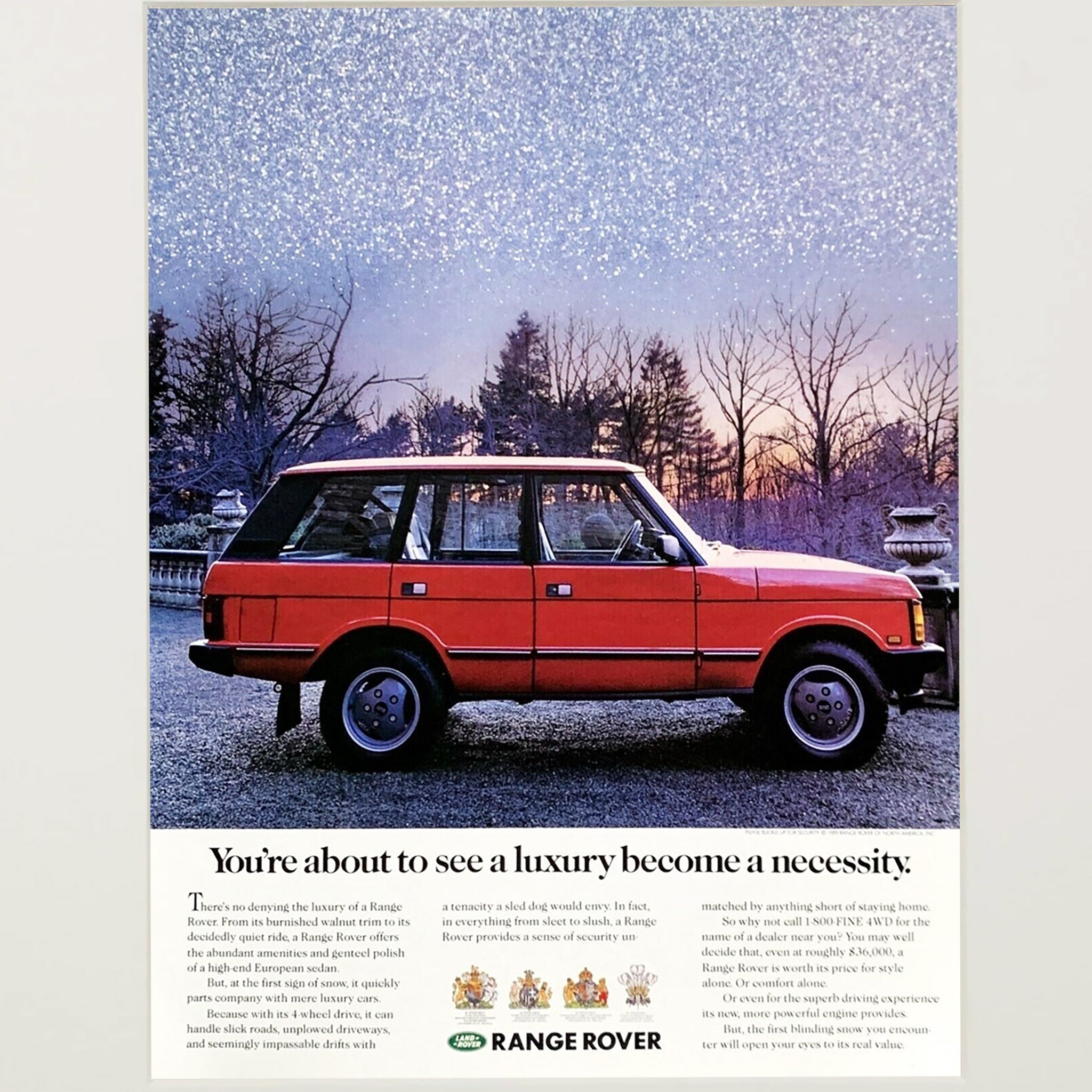 Framed Range Rover Luxury Becomes A Necessity Advertisement