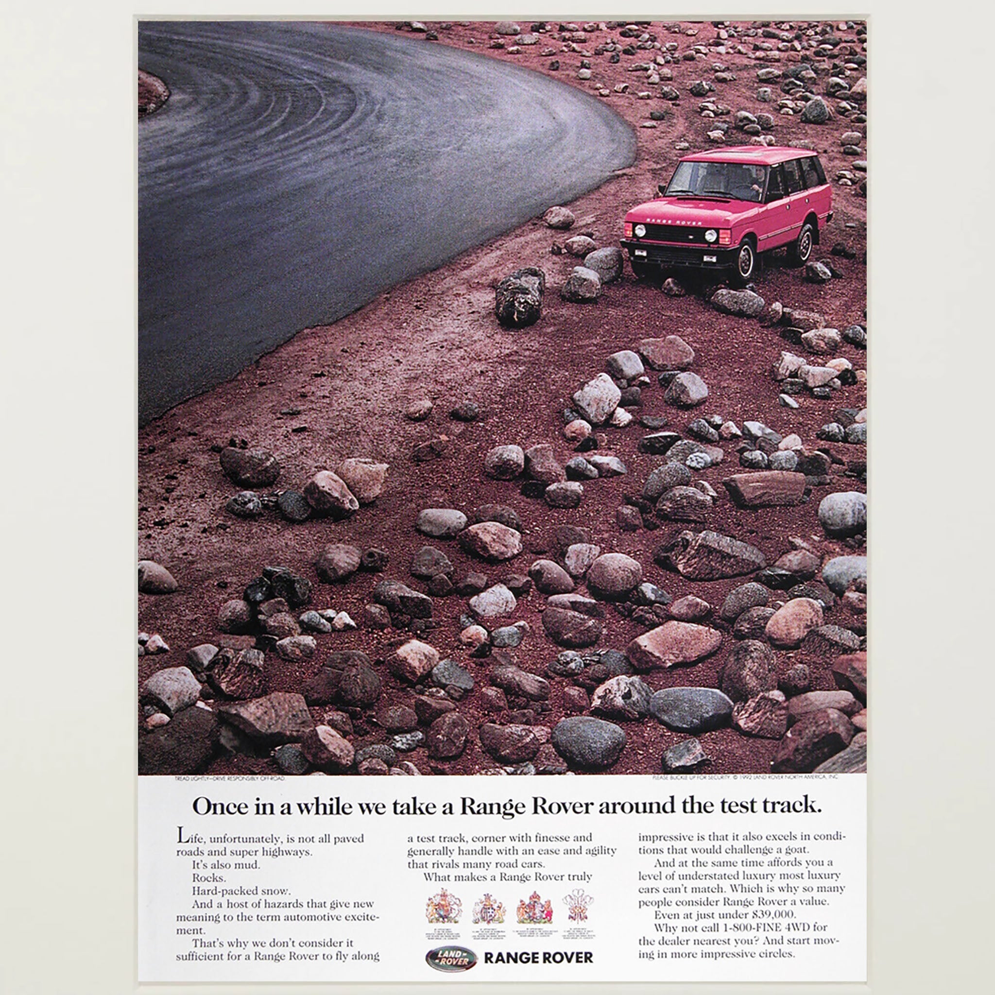 Framed Range Rover Around the Test Track Advertisement