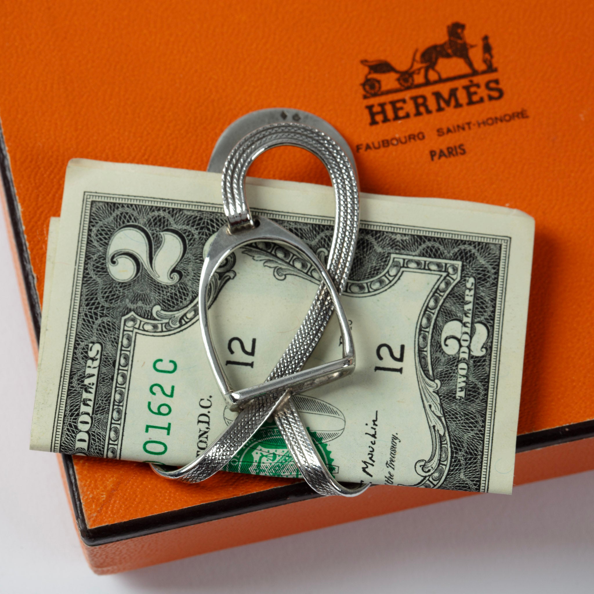 Vintage Hermès Sterling Silver Stirrup Money Clip