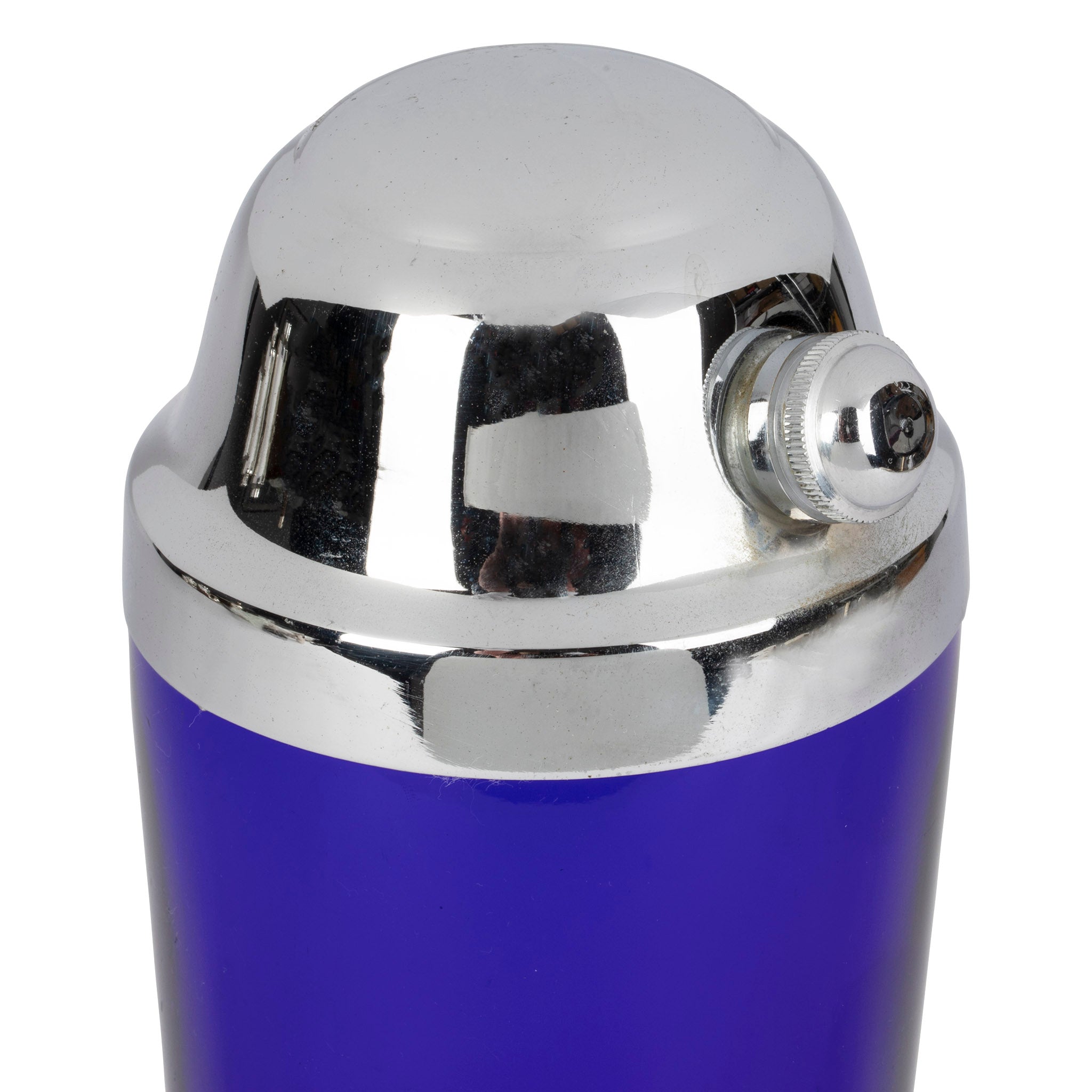 Art Deco Cobalt Blue & Chrome Cocktail Shaker
