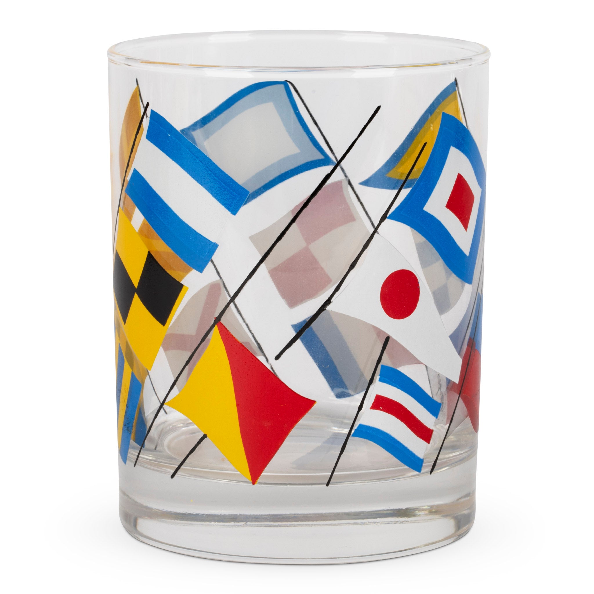 Georges Briard Nautical Signal Flags Double Old Fashioned Glass Set