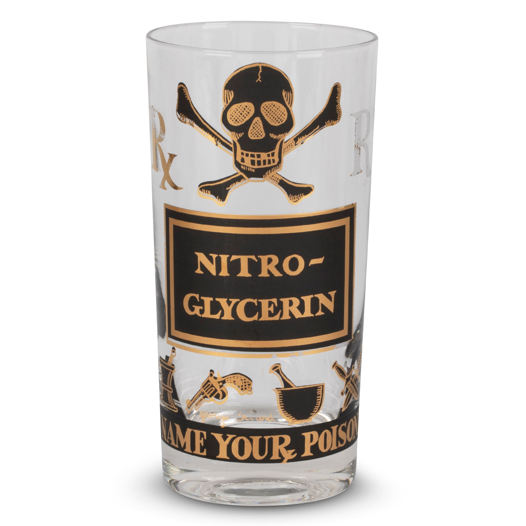 Georges Briard "Name Your Poison" Highball Glass Set