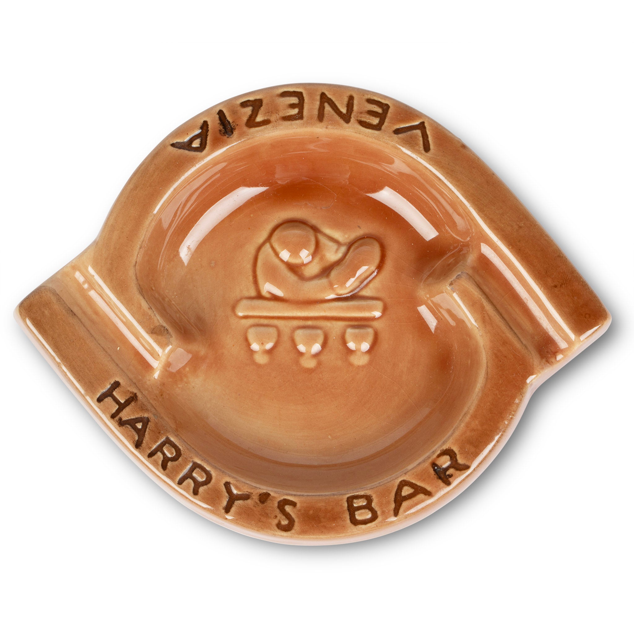 Harry's Bar Venezia Italy Ceramic Orange Ashtray