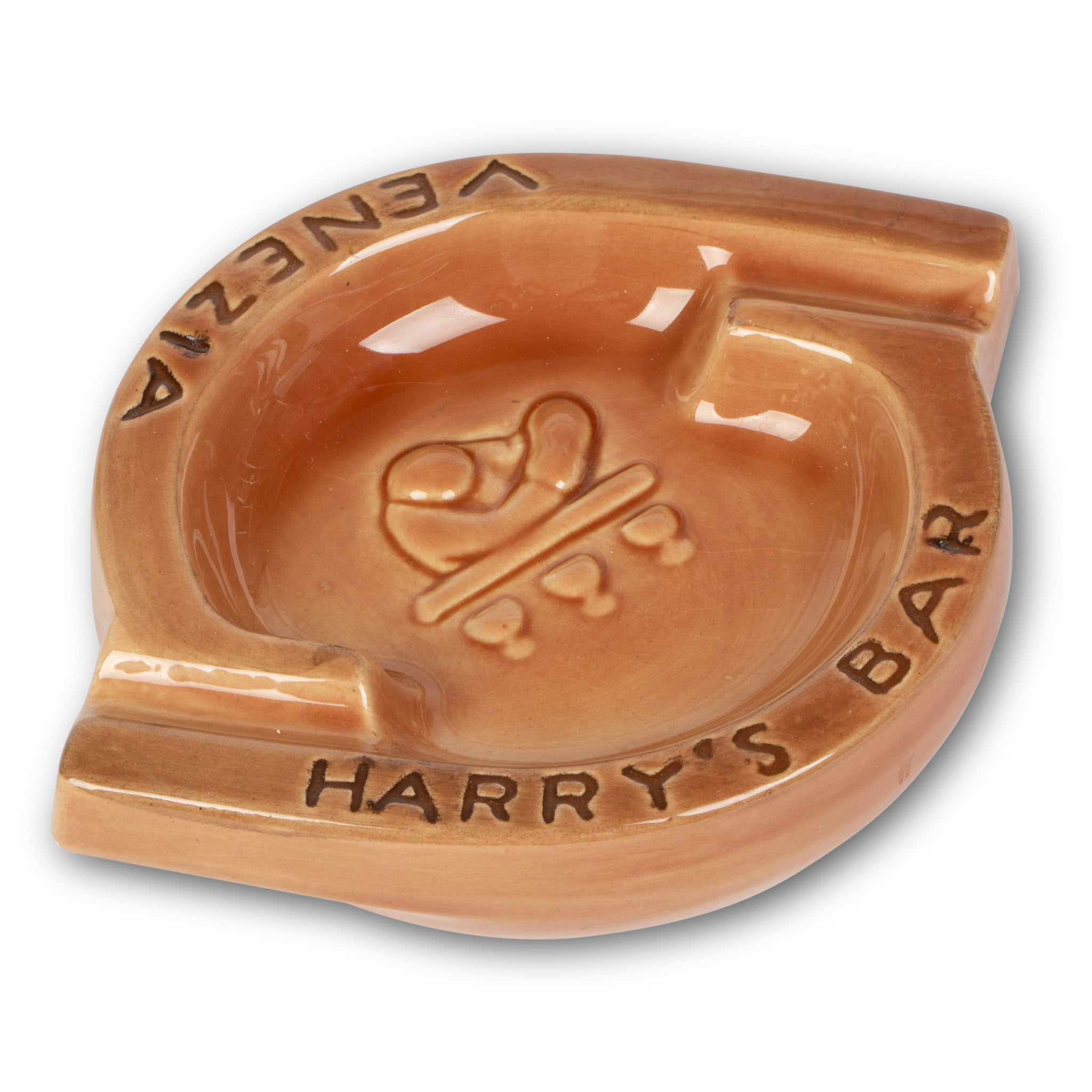 Harry's Bar Venezia Italy Ceramic Orange Ashtray