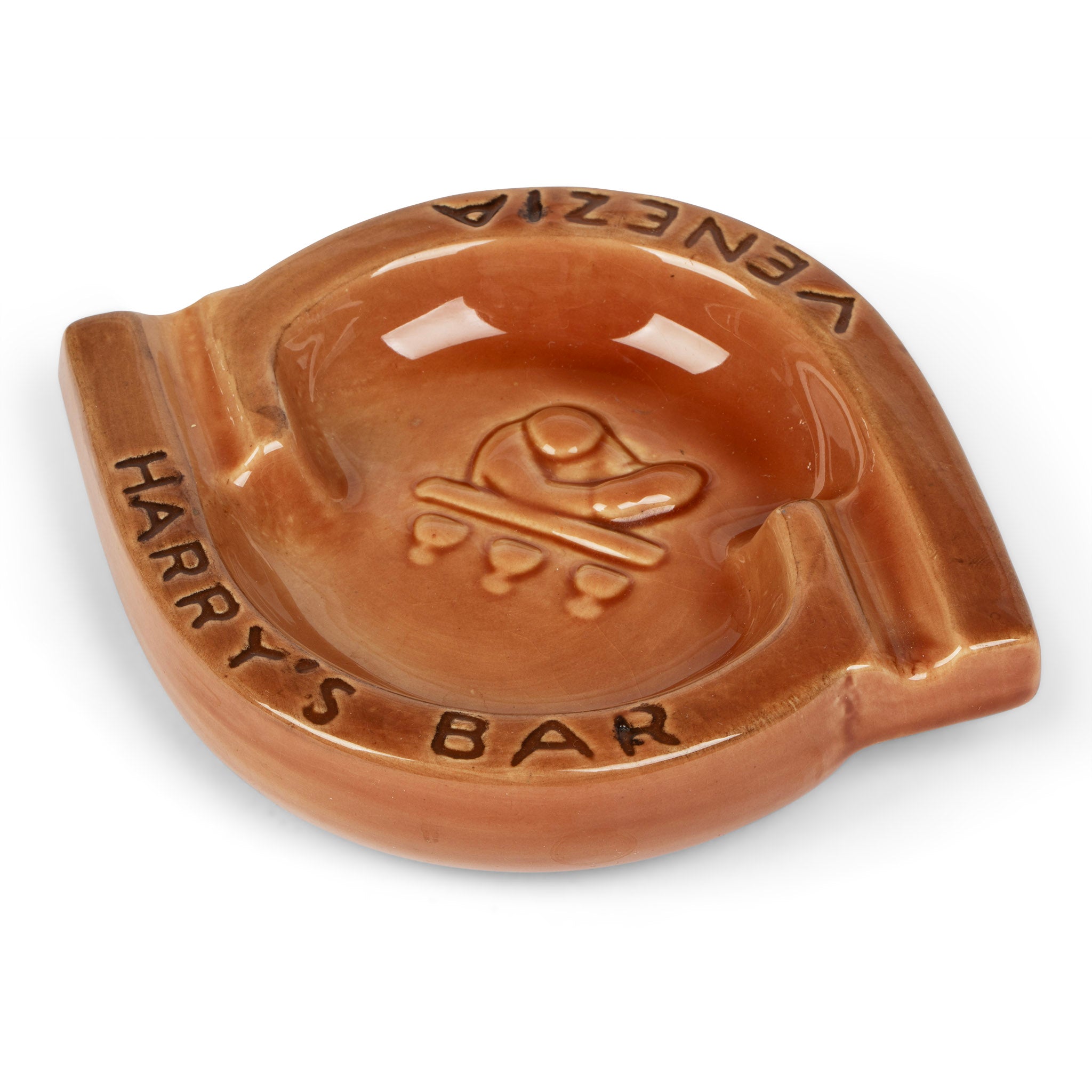 Harry's Bar Venezia Italy Ceramic Orange Ashtray
