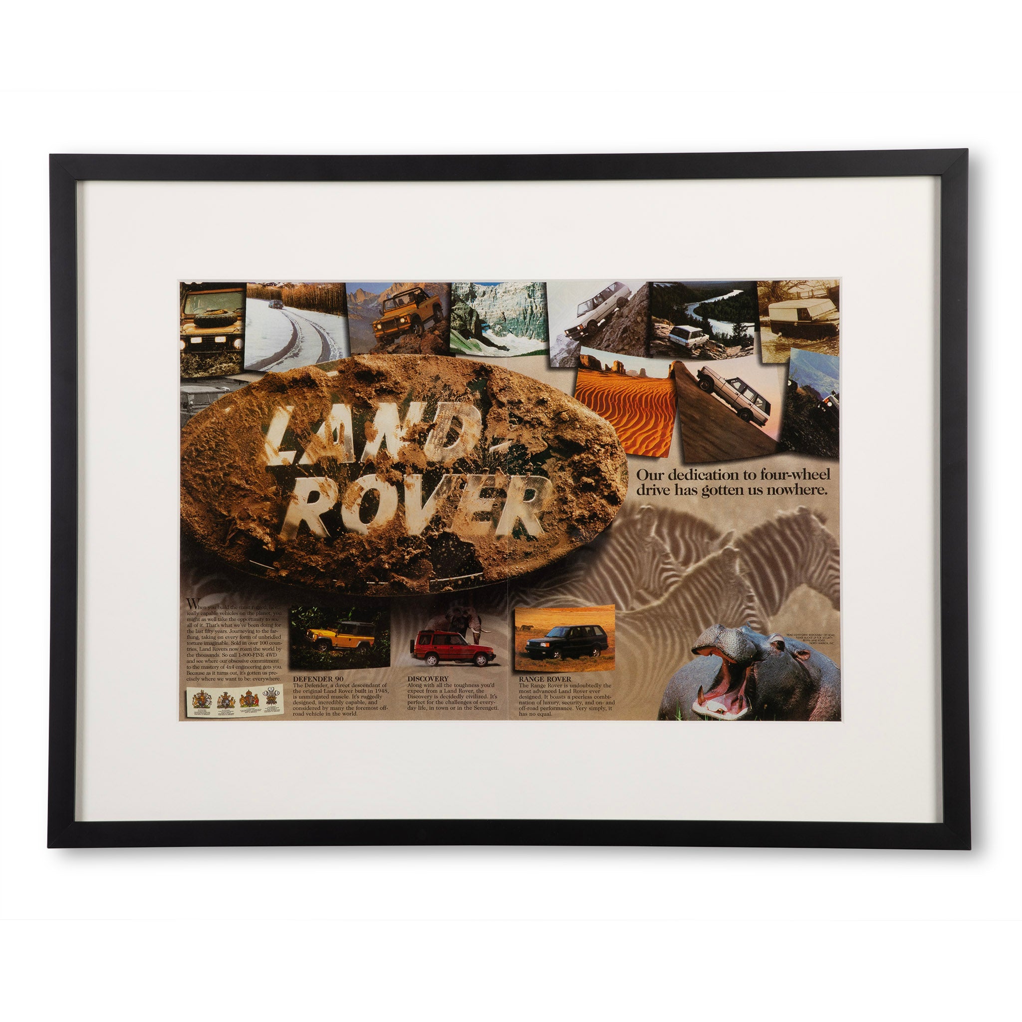 Framed Land Rover Four Wheel Drive Advertisement