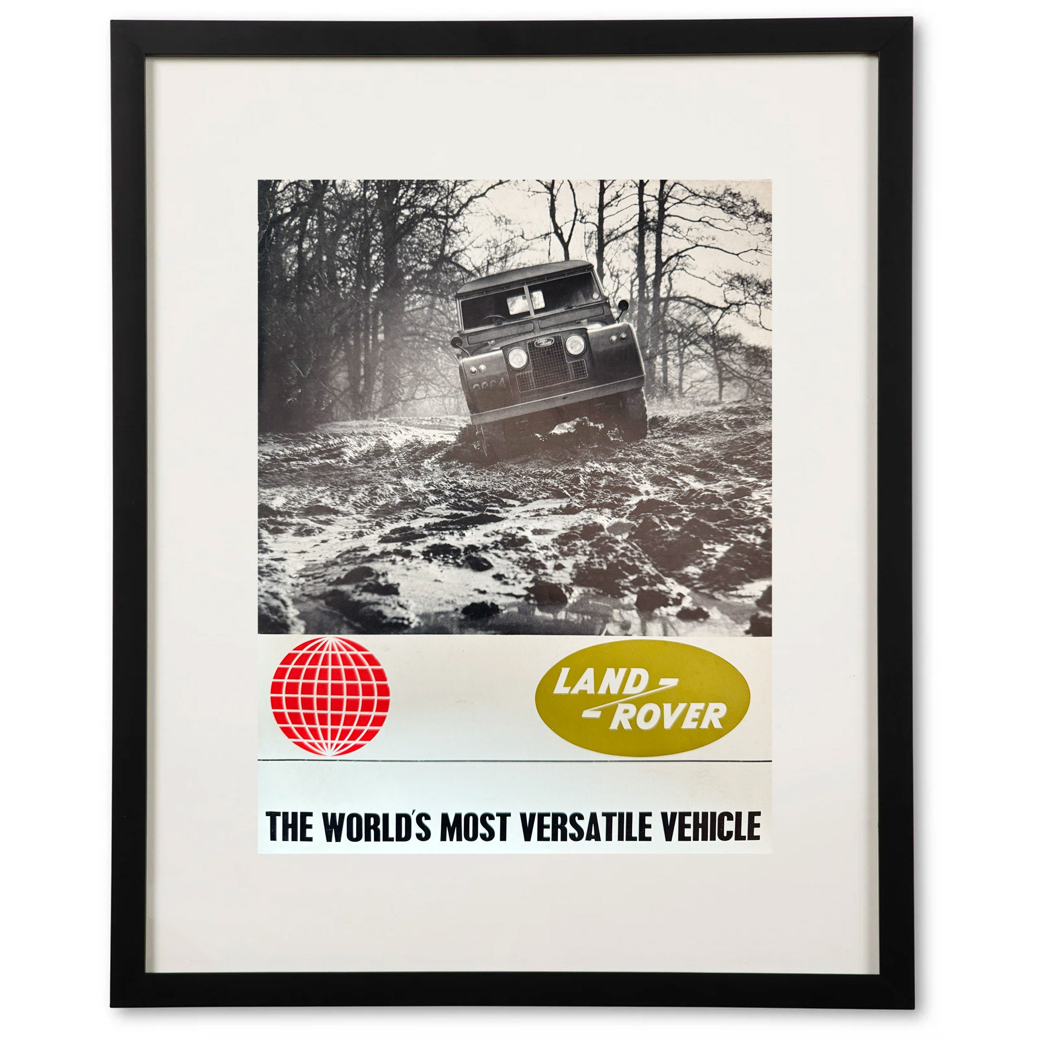 Framed Land Rover “The World’s Most Versatile Vehicle” Advertisement