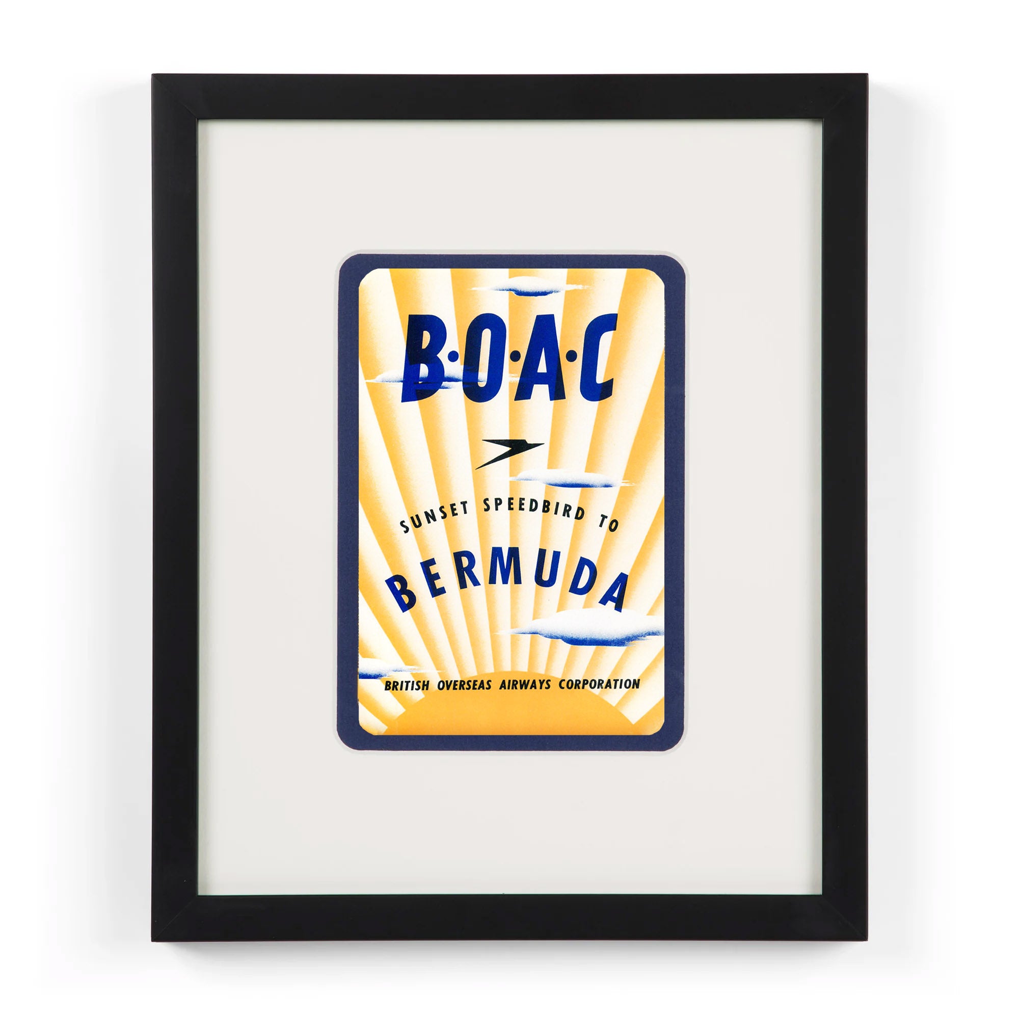 BOAC Sunset Speedbird to Bermuda Luggage Label