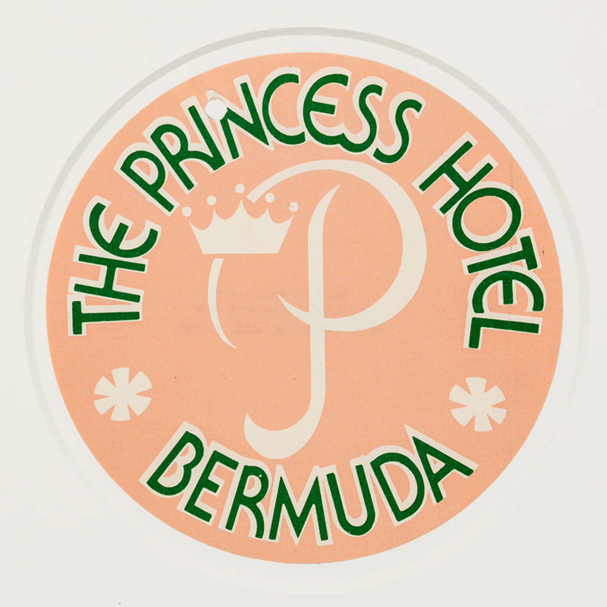 Framed Vintage Hamilton Princess Hotel Bermuda Luggage Label