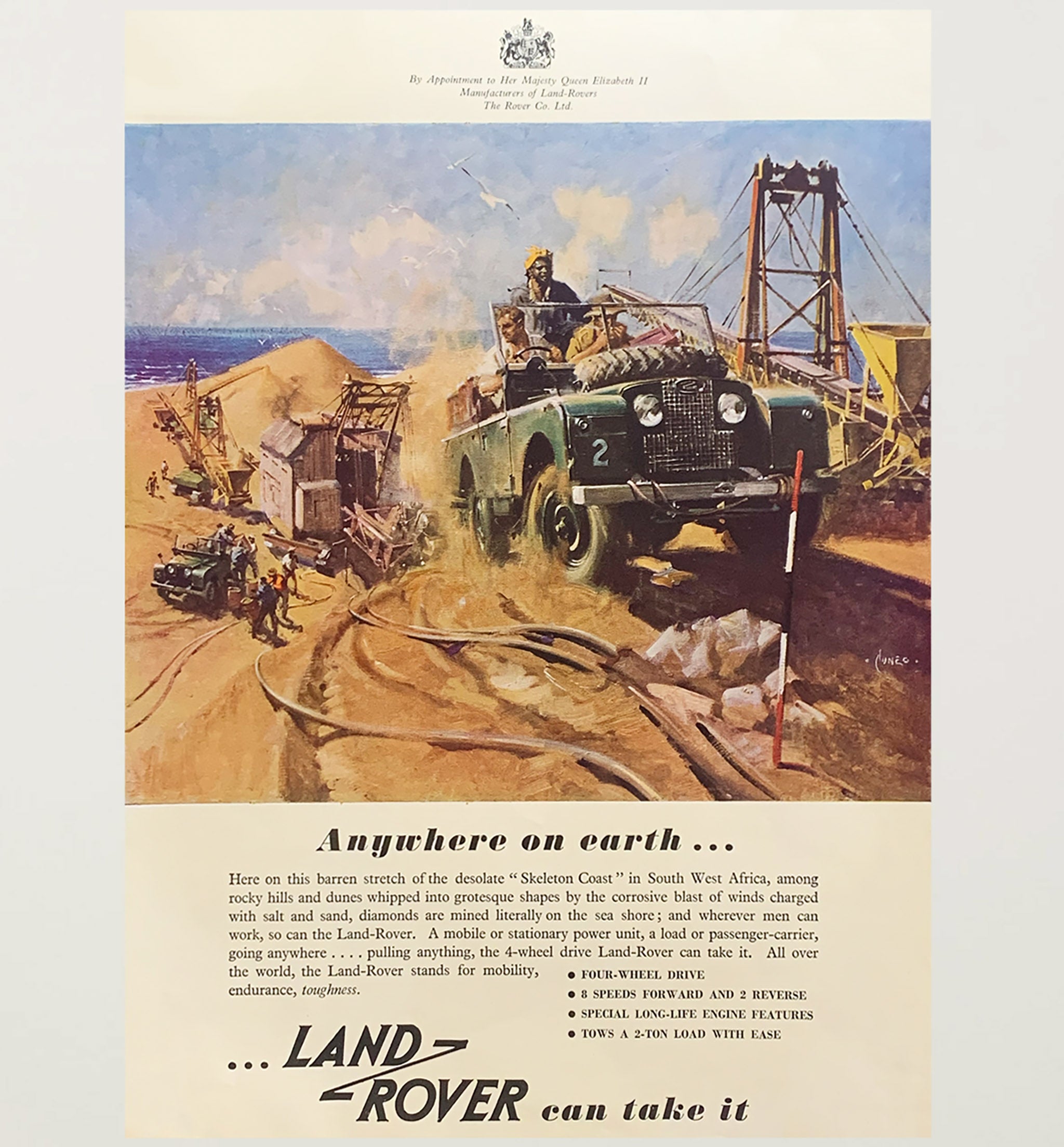Framed Land-Rover Any Where on Earth Advertisement