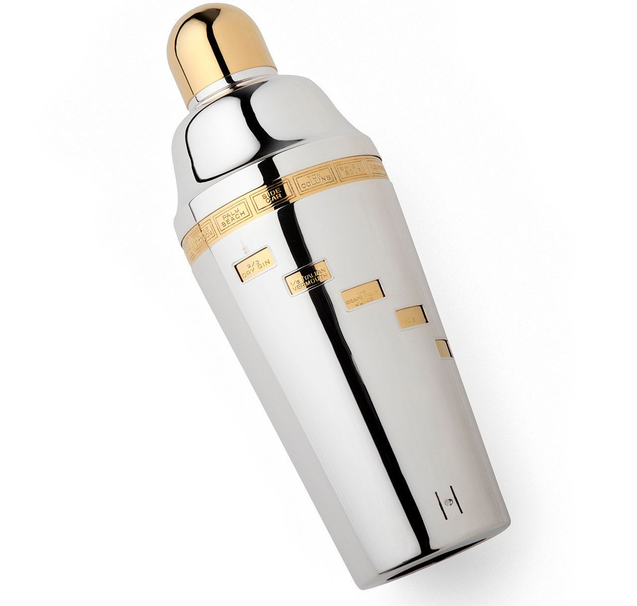 Napier "Tells You How" Two-Tone Cocktail Shaker – Silver & Gilt Dial