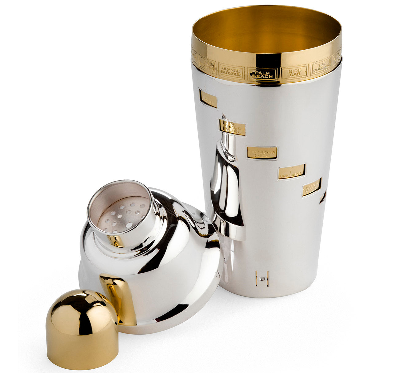 Napier "Tells You How" Two-Tone Cocktail Shaker – Silver & Gilt Dial
