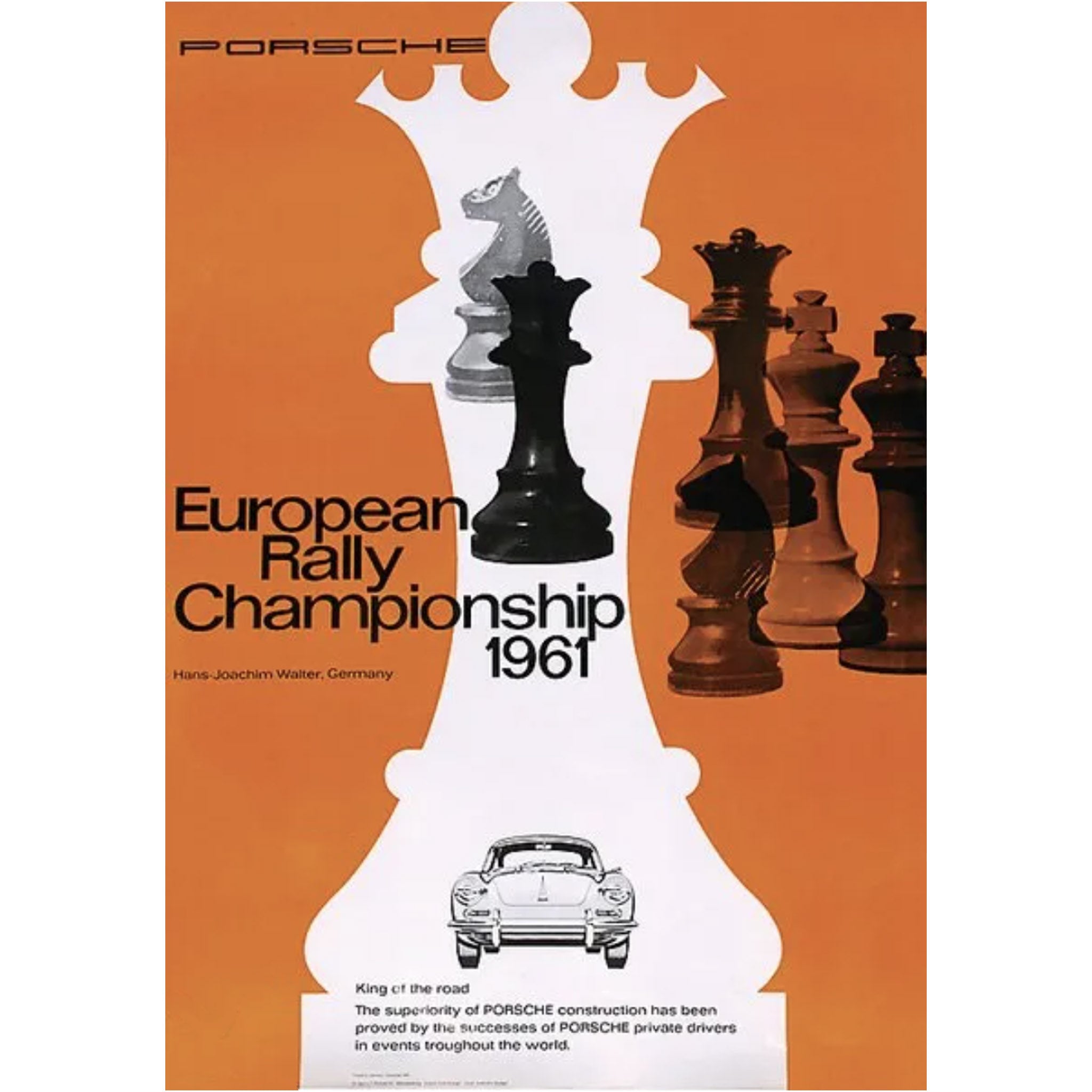 Porsche European Rally Championship 1961 Original Poster