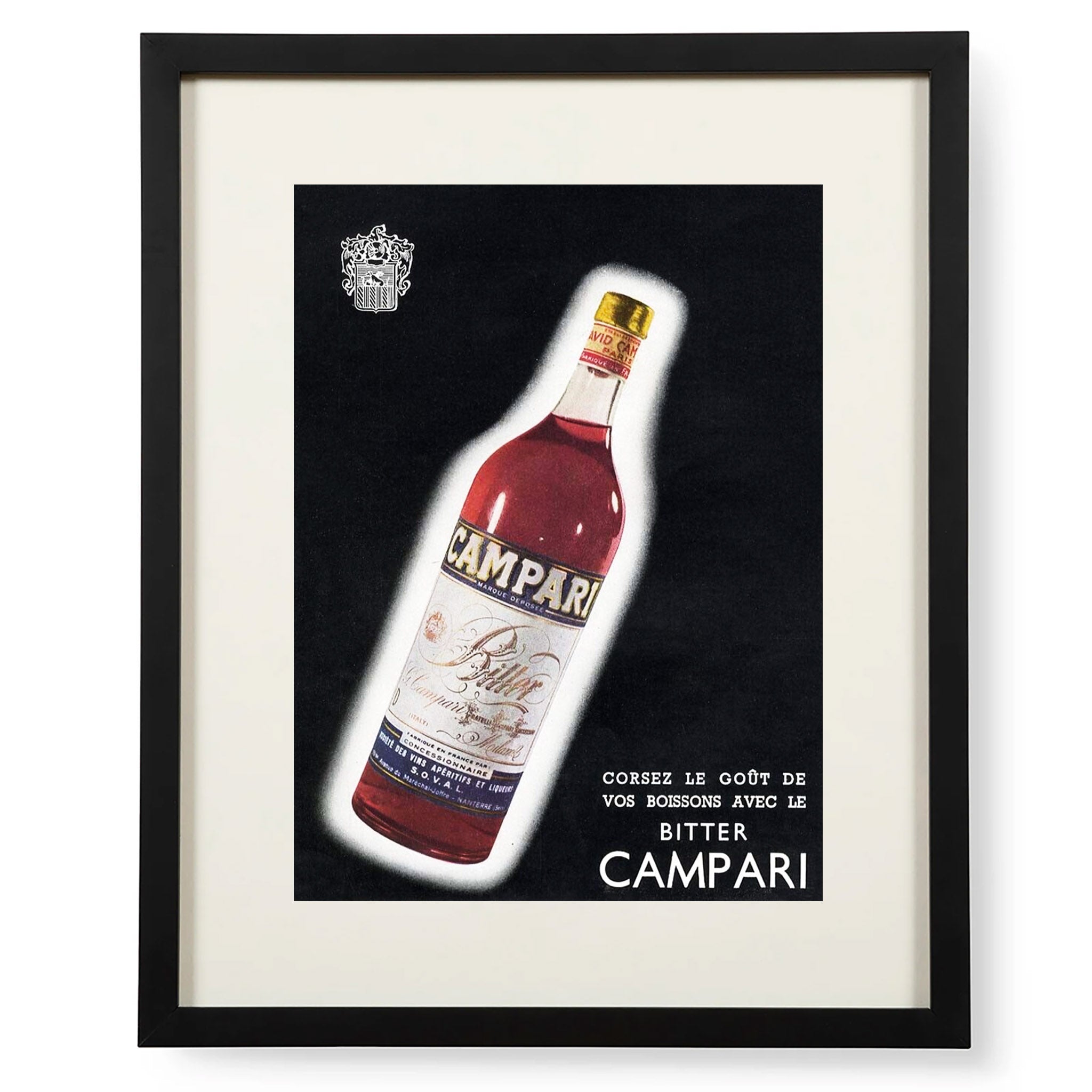 Framed Bitter Campari Aperitif Advertisement