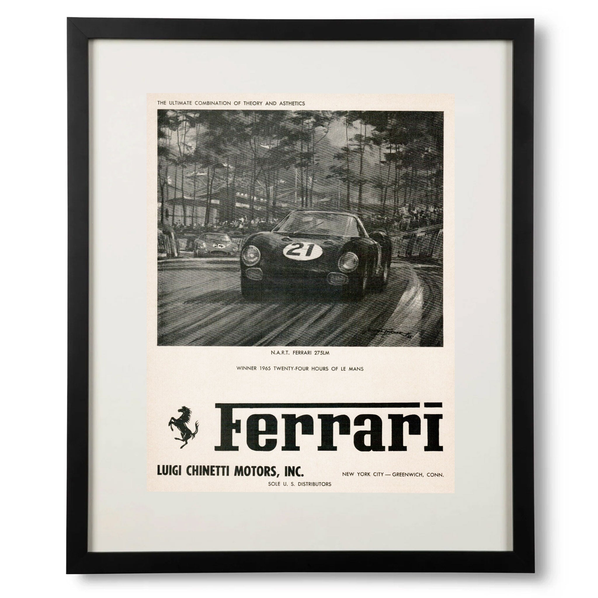 Framed Ferrari Ferrari 25OLM Le Mans Ad