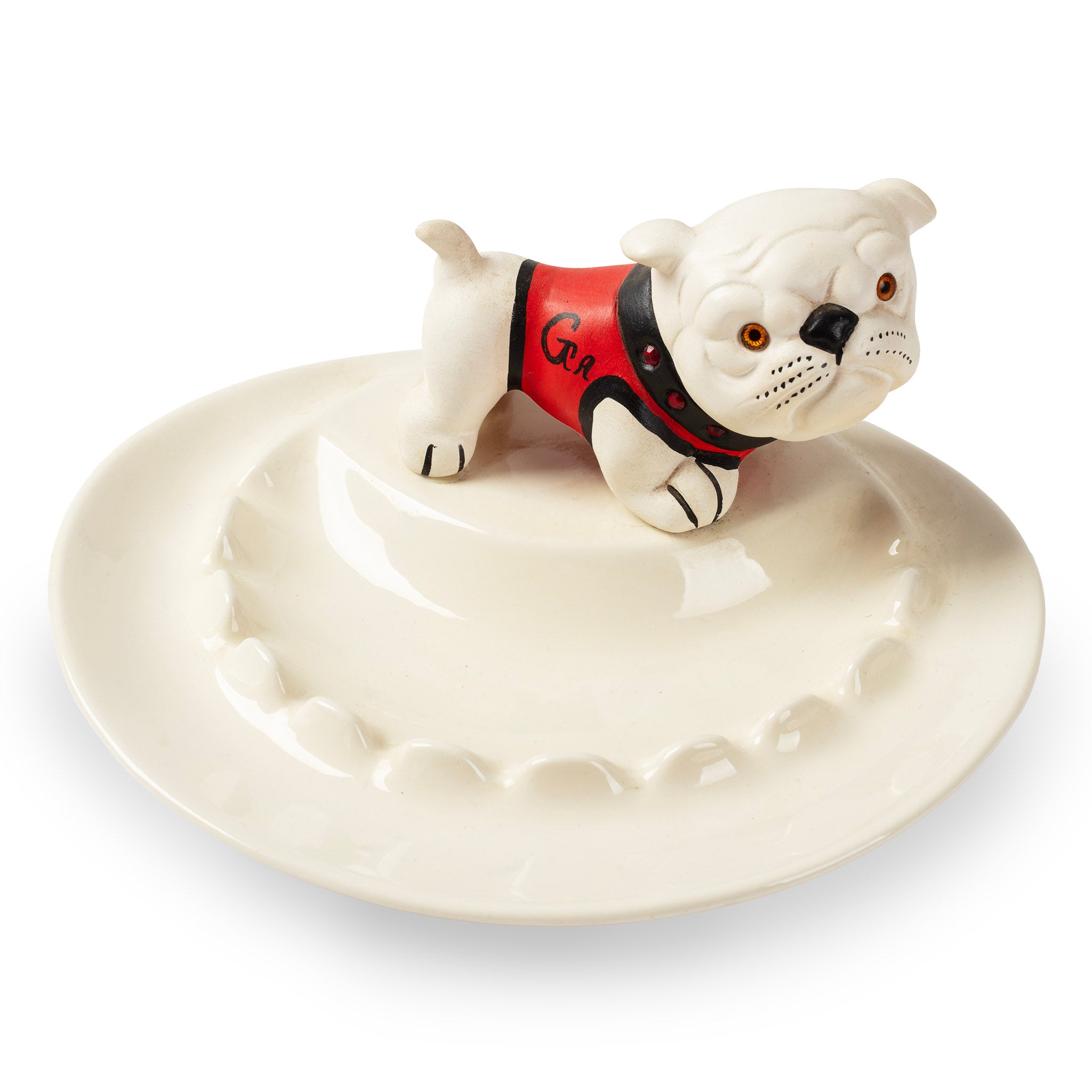 Vintage University of Georgia Bulldog Ceramic Ashtray