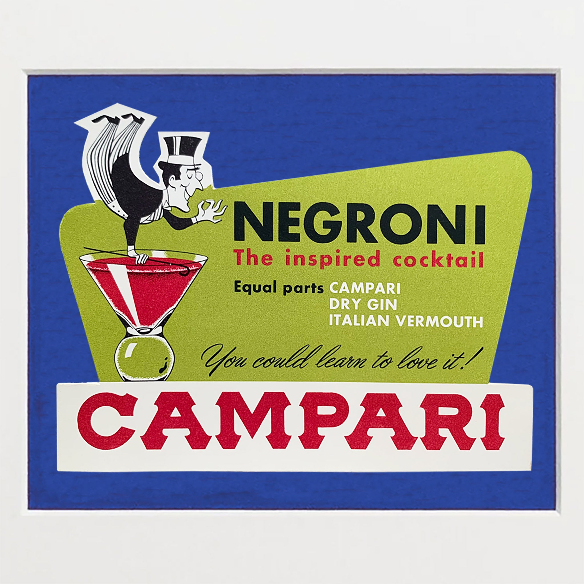 Framed Campari Negroni the Inspired Cocktail Advertisement