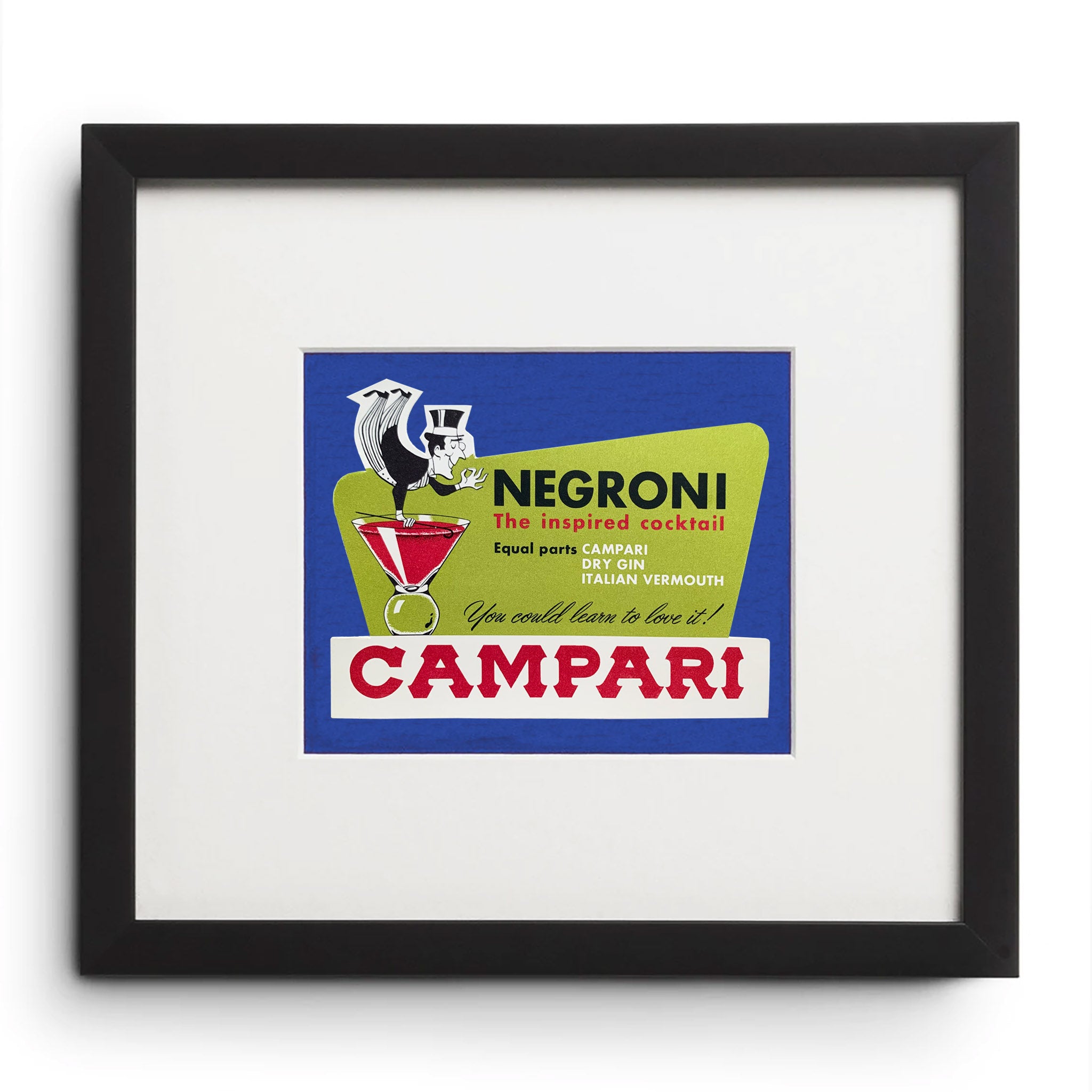 Framed Campari Negroni the Inspired Cocktail Advertisement