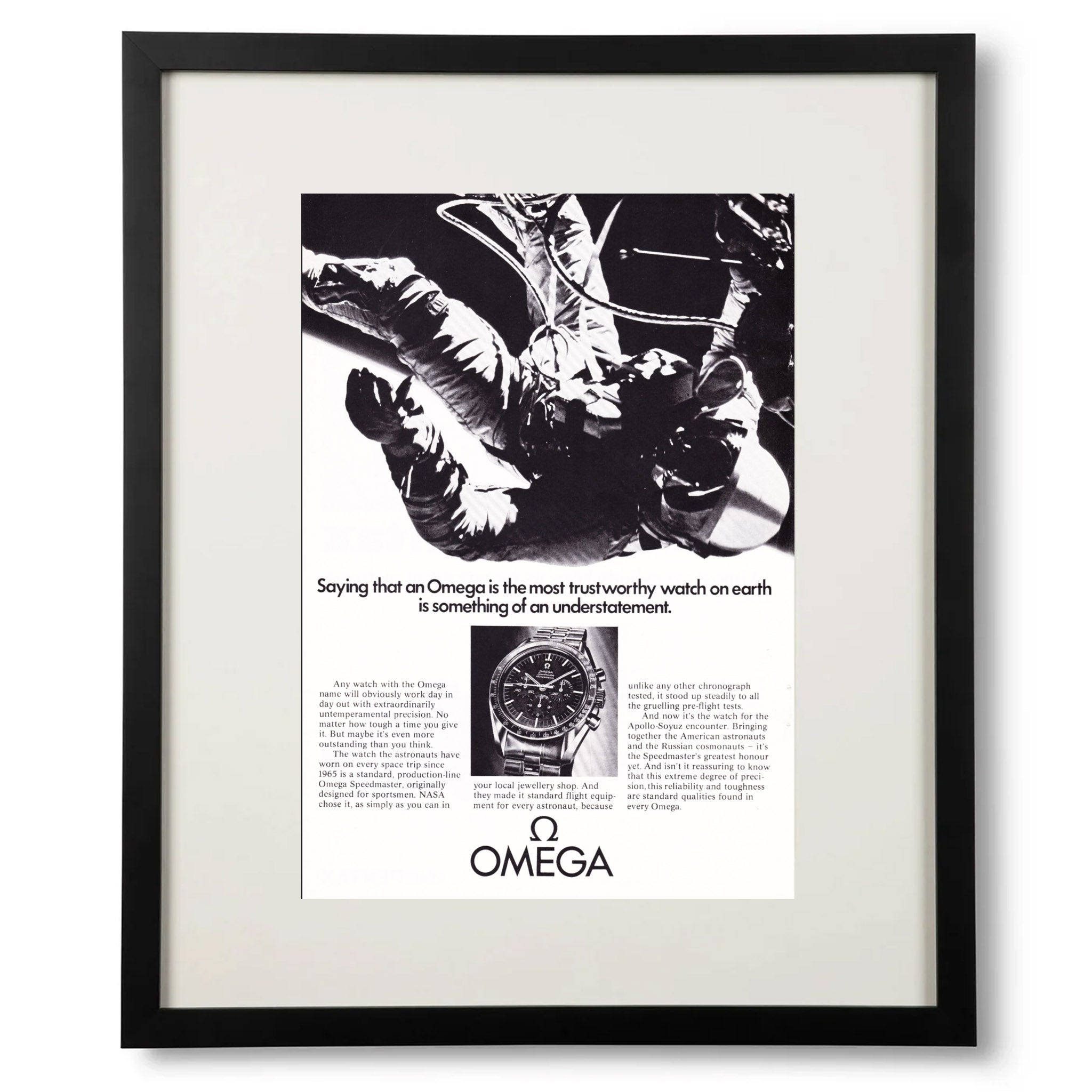Framed Omega Speedmaster "Moonwatch" Original Advertisement