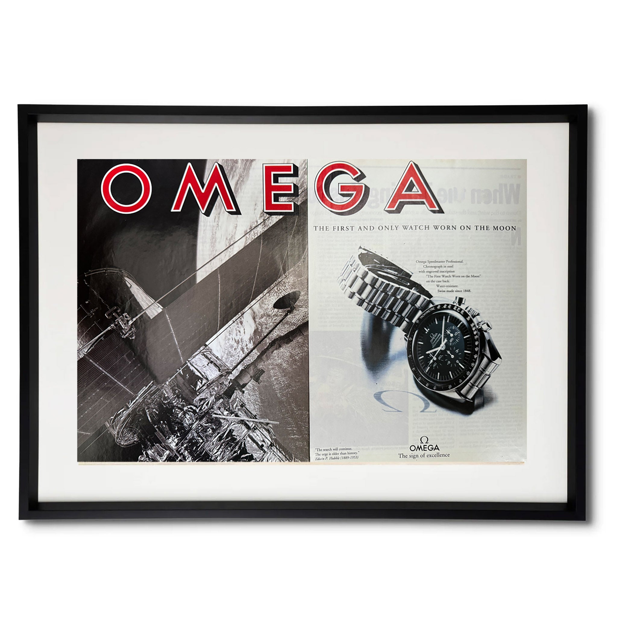 Framed Omega Speedmaster Moonwatch Advertisement