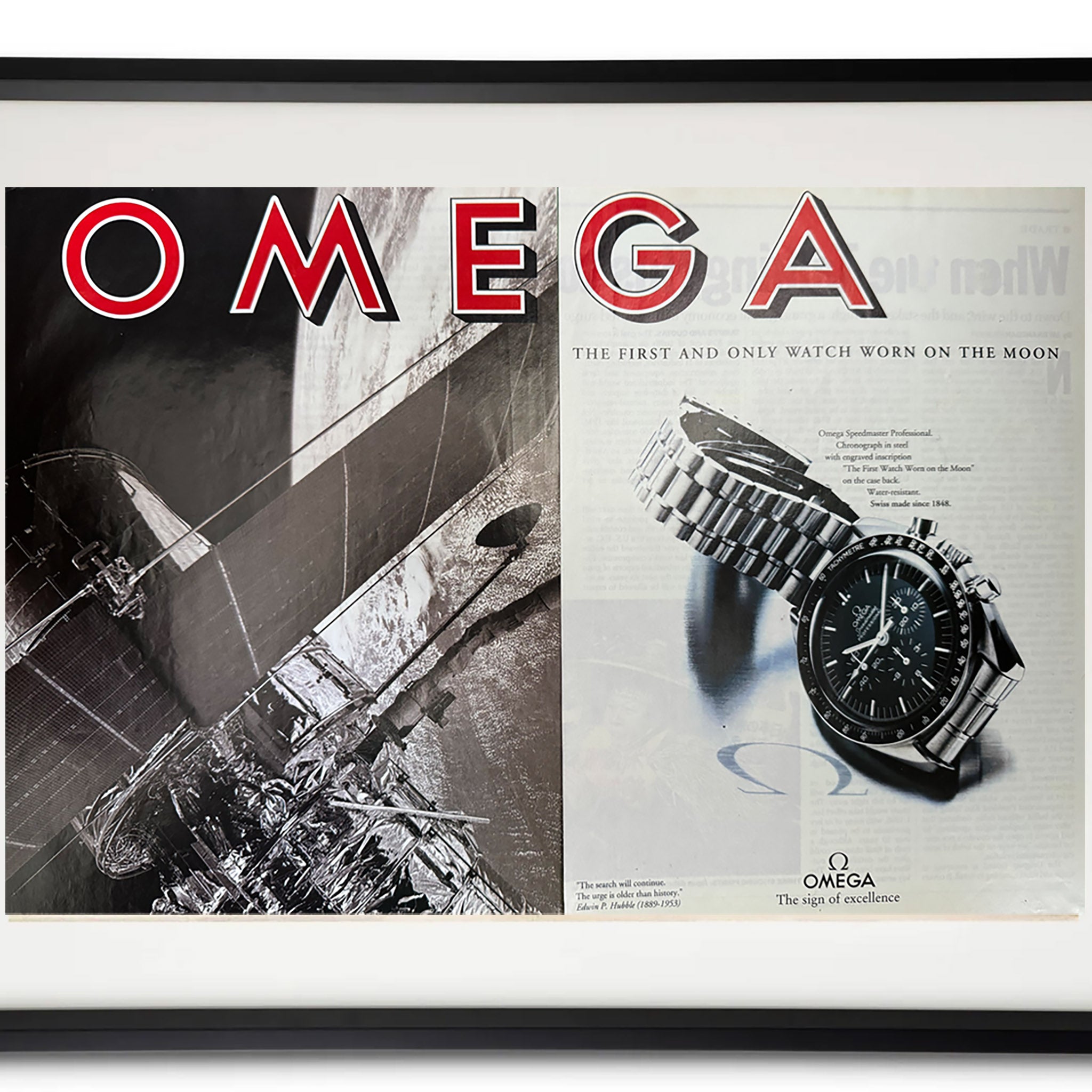 Framed Omega Speedmaster Moonwatch Advertisement