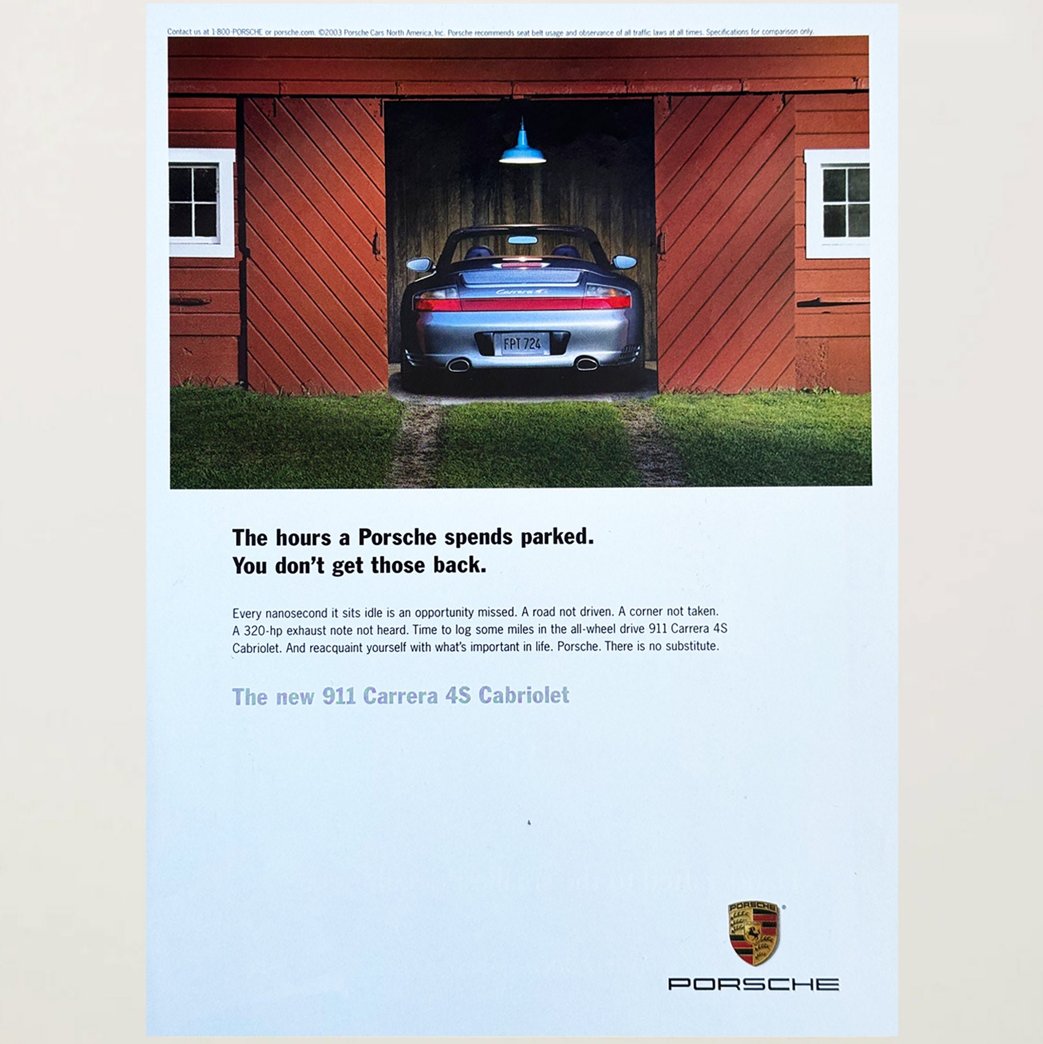 Framed Porsche 911 Carrera 4S Cabriolet Advertisement
