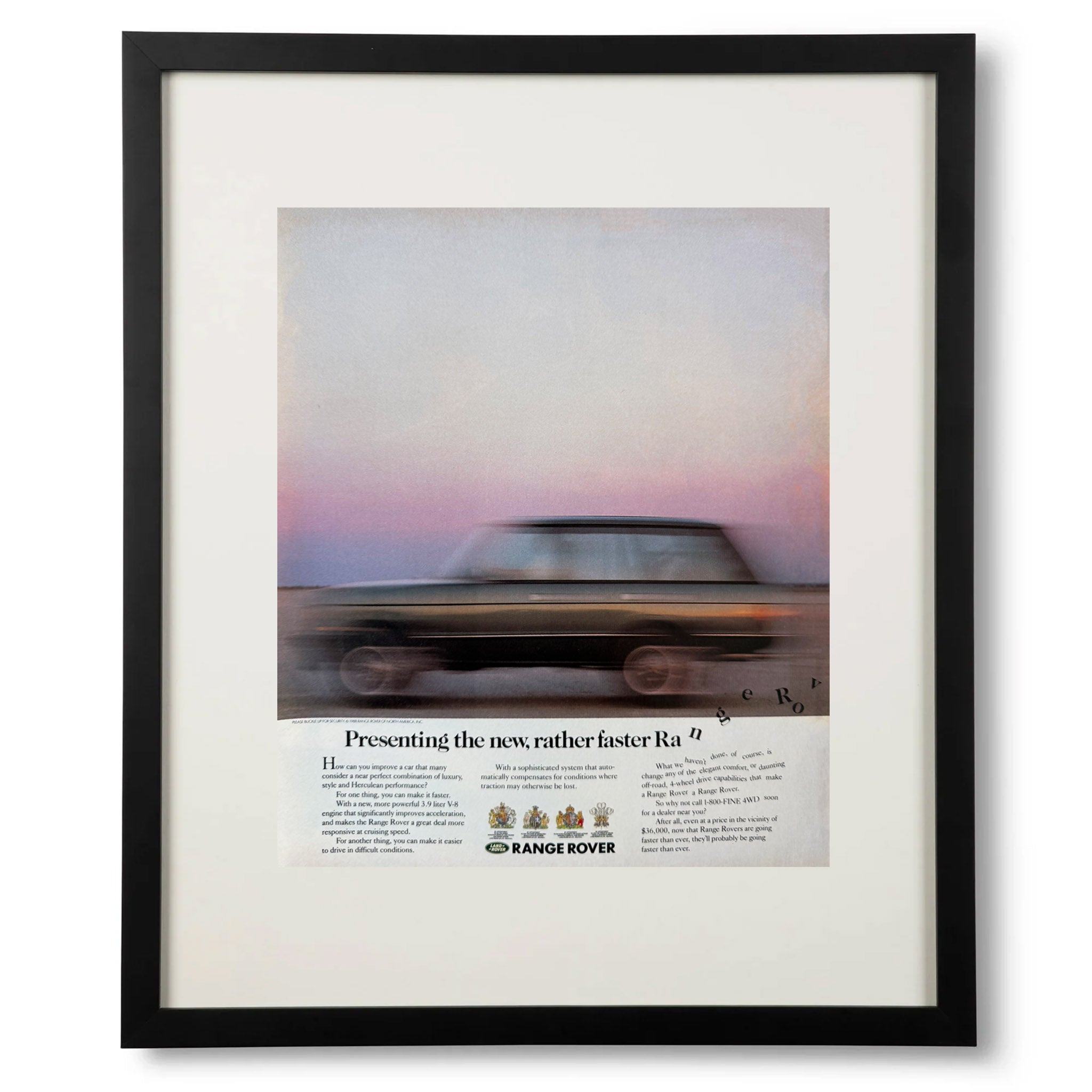 Framed  Range Rover 'Presenting the New Faster' Ad