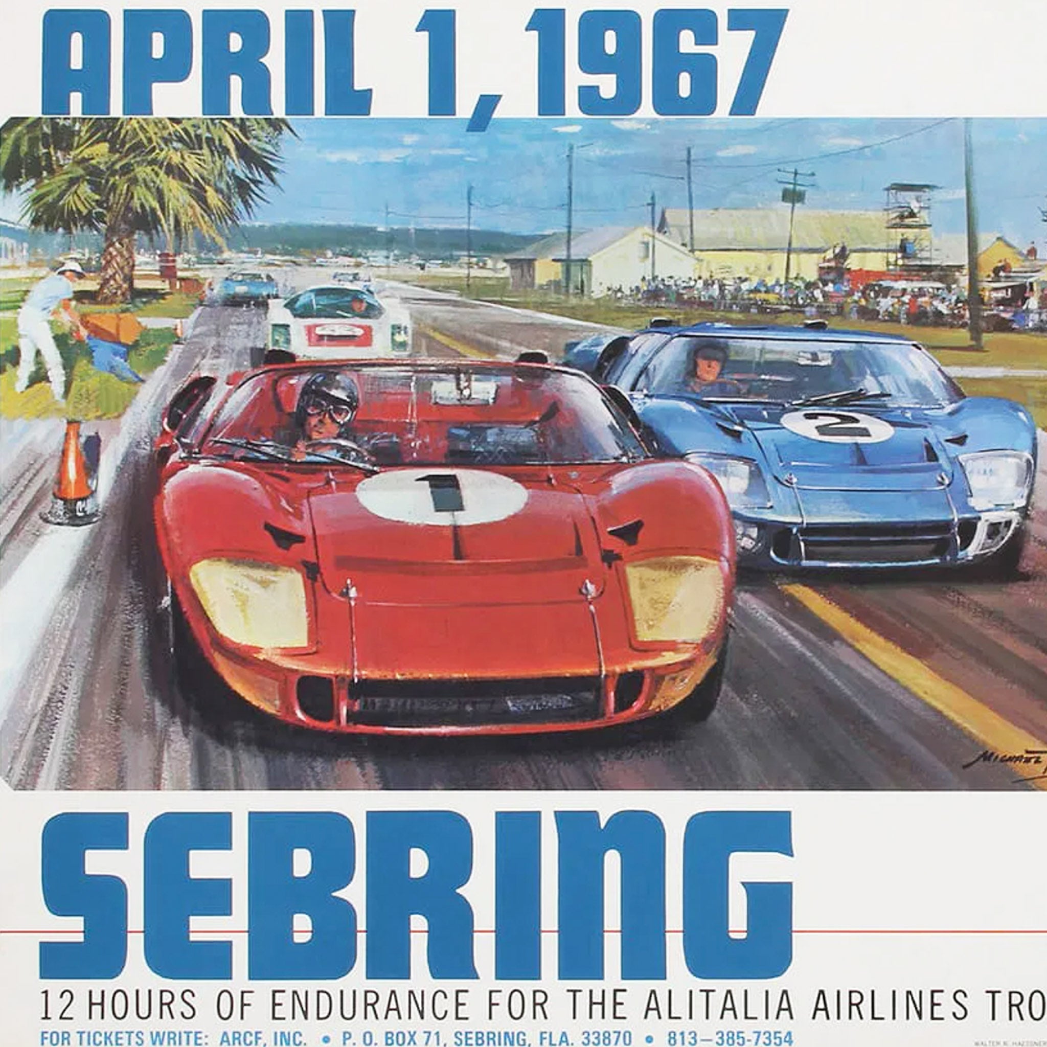 Original 1967 Sebring Racing Poster – Michael Turner
