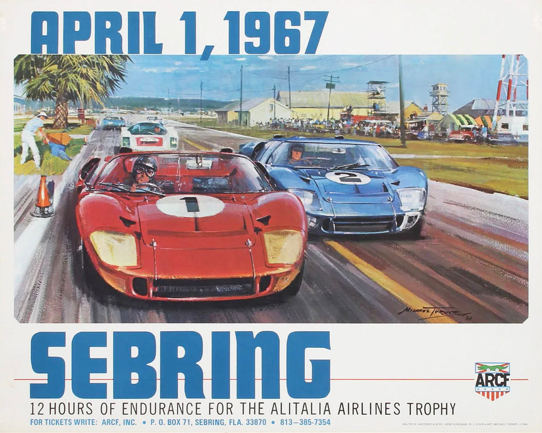 Original 1967 Sebring Racing Poster – Michael Turner