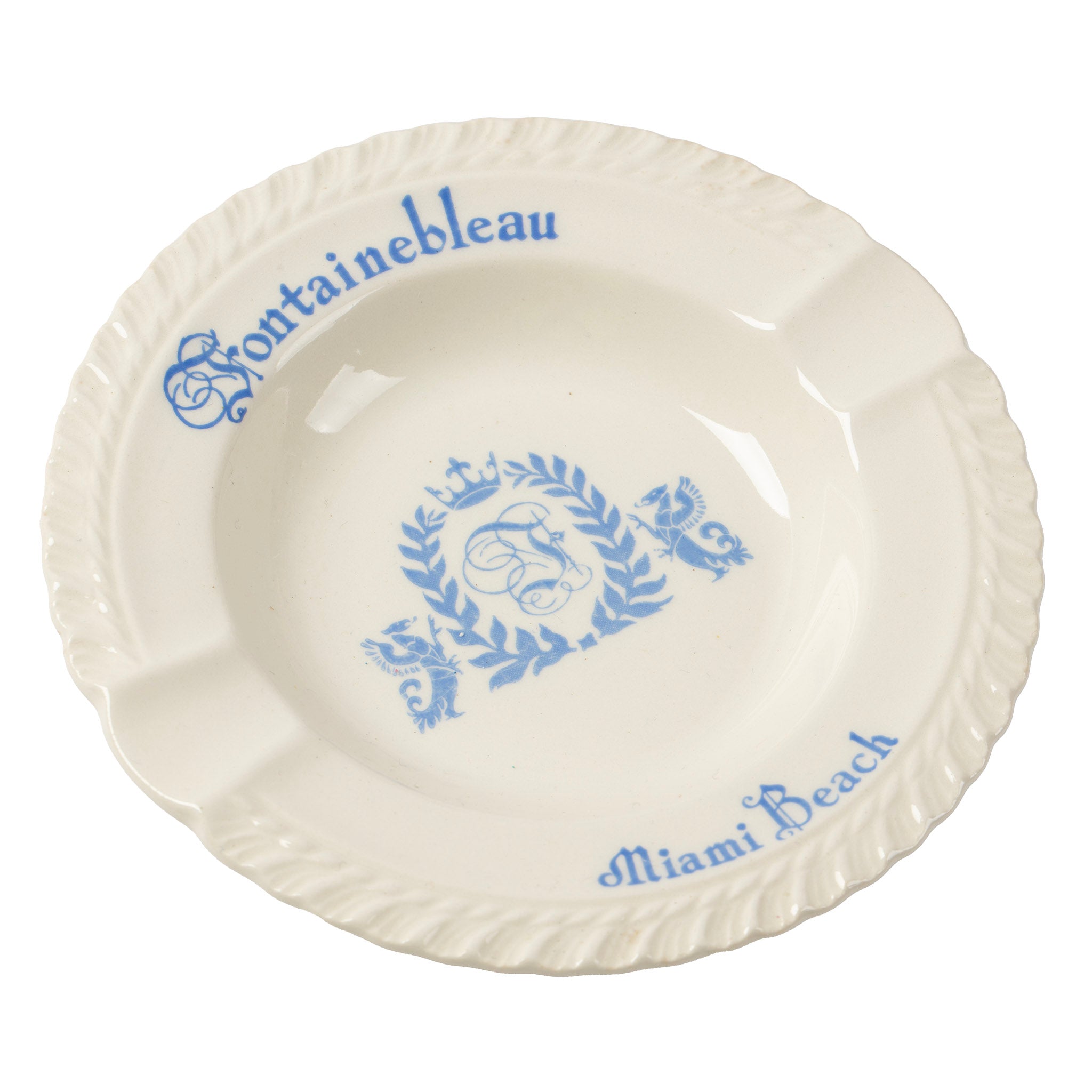 Midcentury Fontainebleau Hotel Miami Ashtray - White