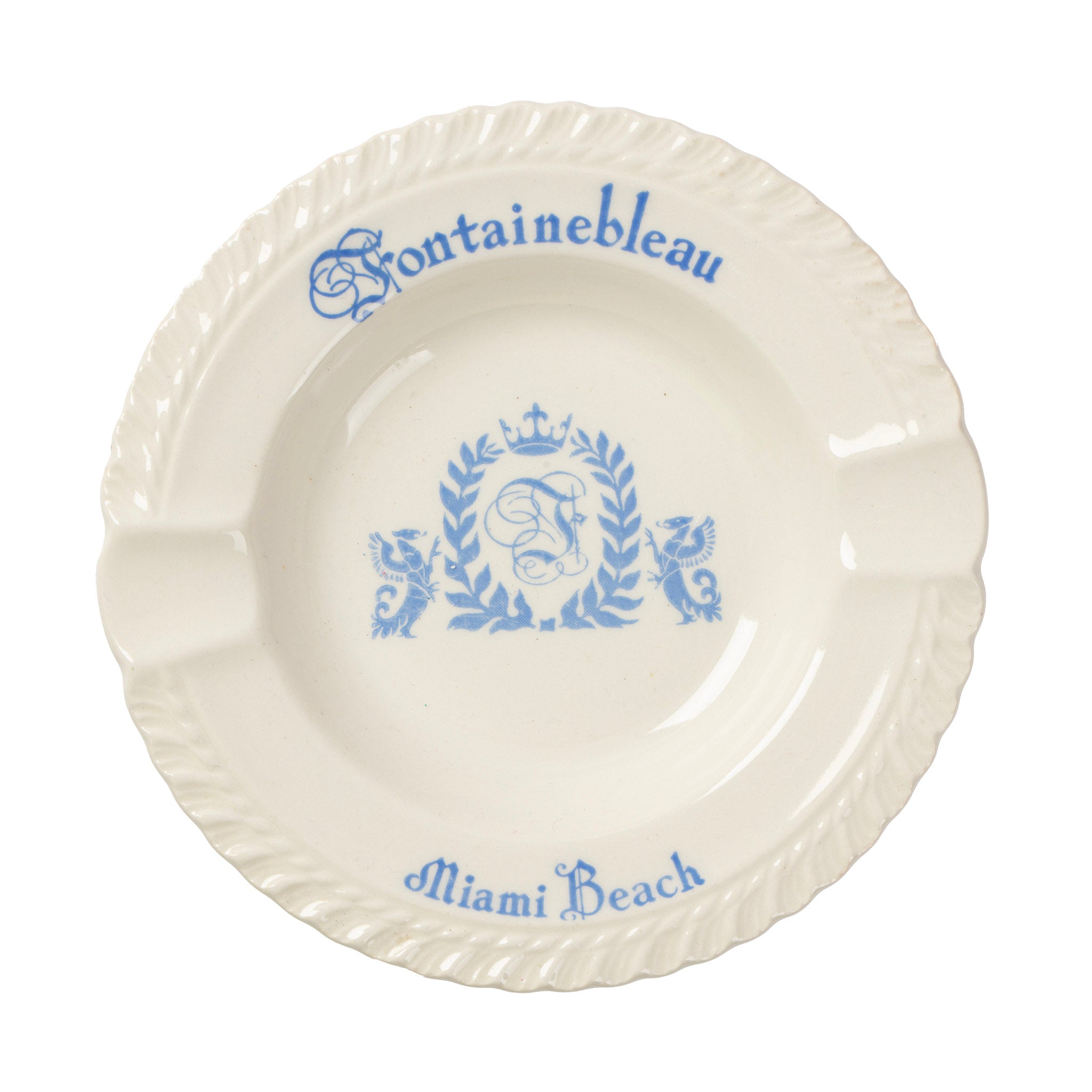 Midcentury Fontainebleau Hotel Miami Ashtray - White