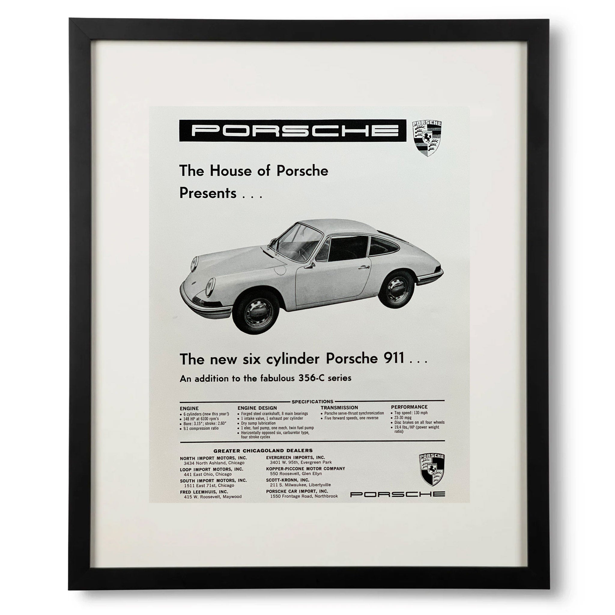 Framed Porsche Presents the 911 Advertisement