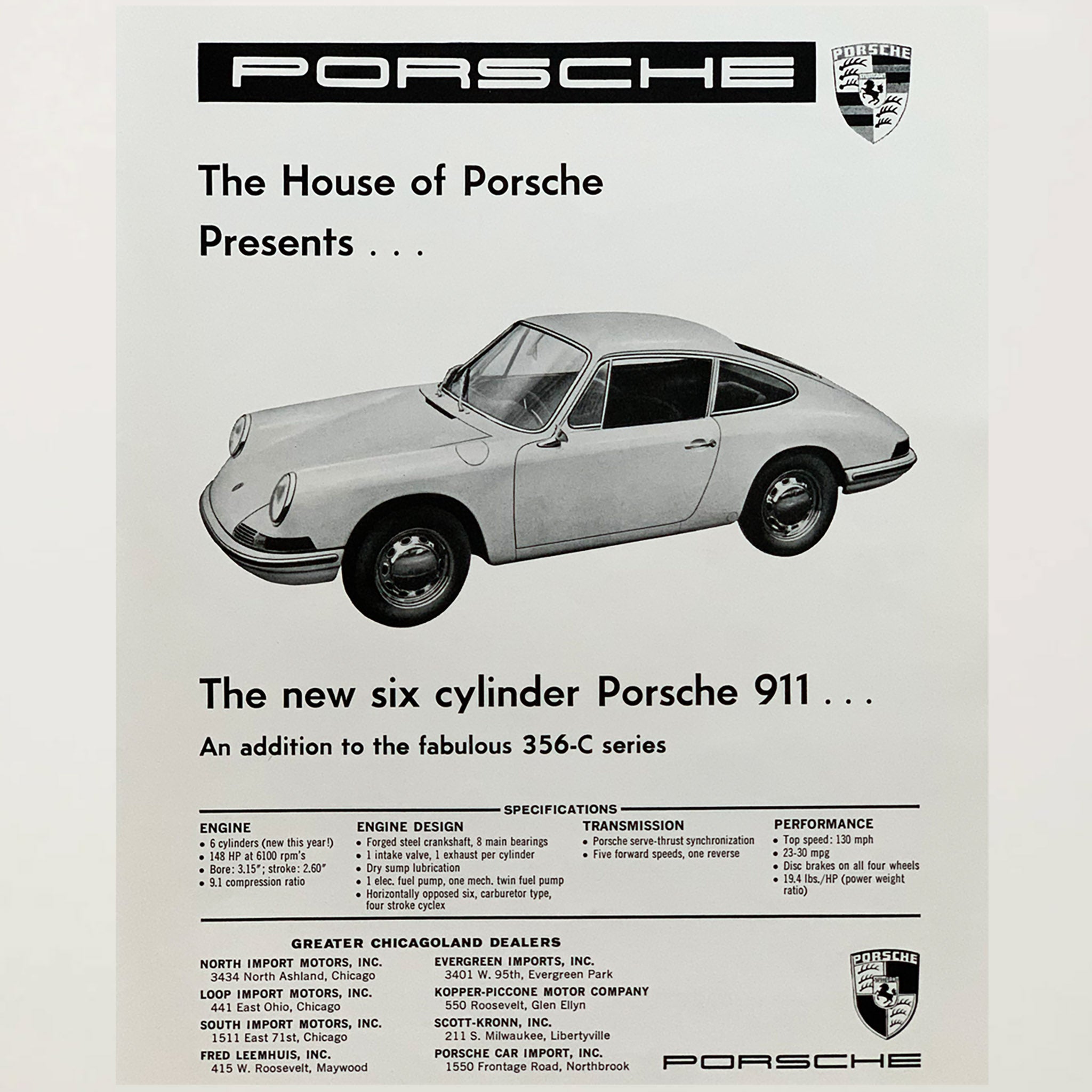 Framed Porsche Presents the 911 Advertisement