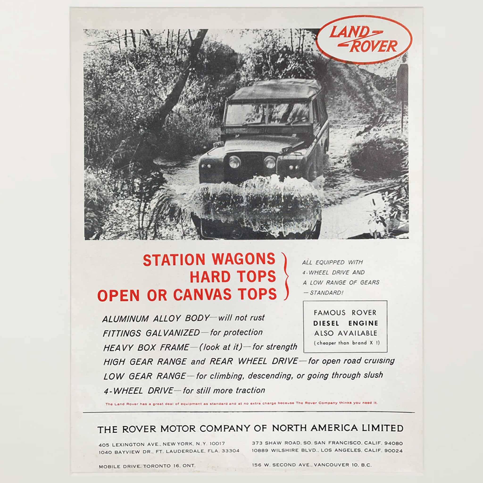 Framed 1964 Land Rover Series IIA Advertisement