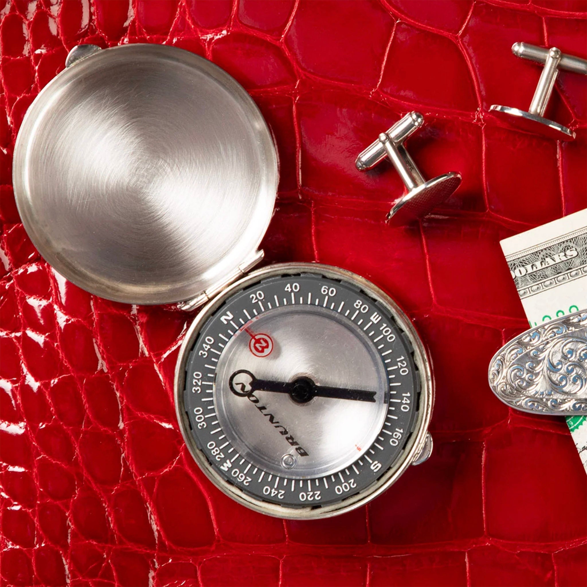 Luxe Sterling Silver Pocket Compass