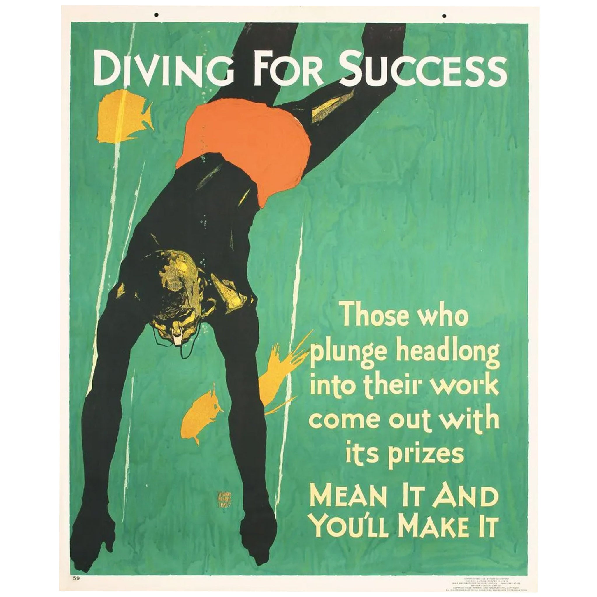 Diving For Success Mather Work Incentive Original Poster