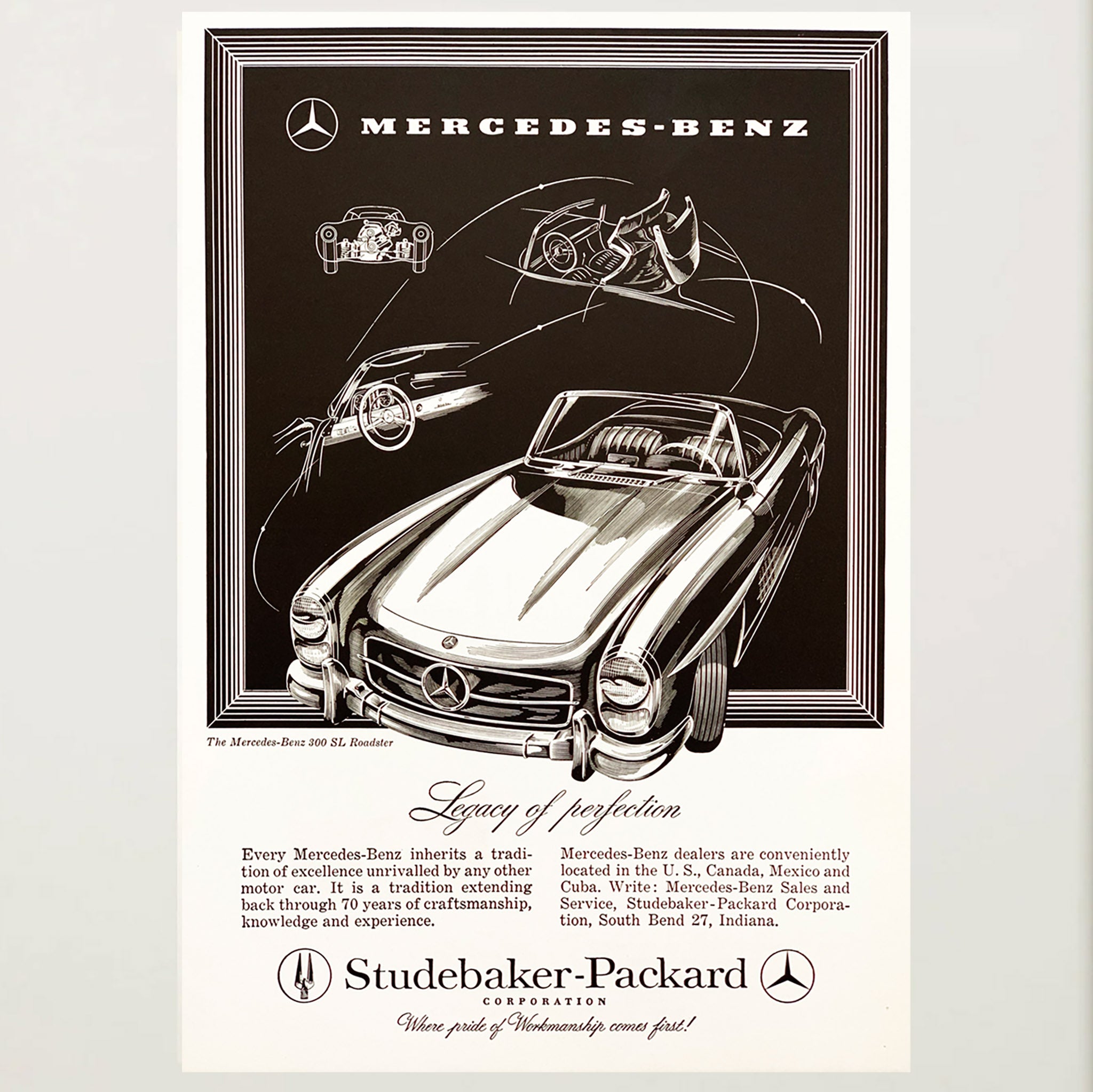 Framed Mercedes-Benz Legacy of Perfection Advertisement