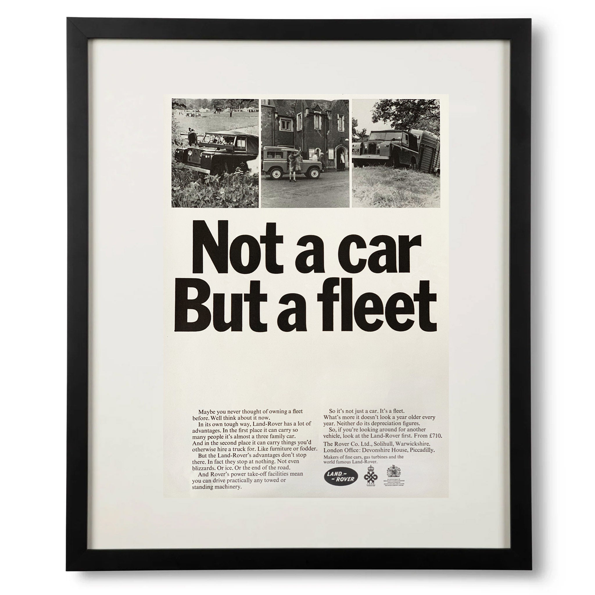Framed Land Rover Not a Car but a Fleet Advertisement