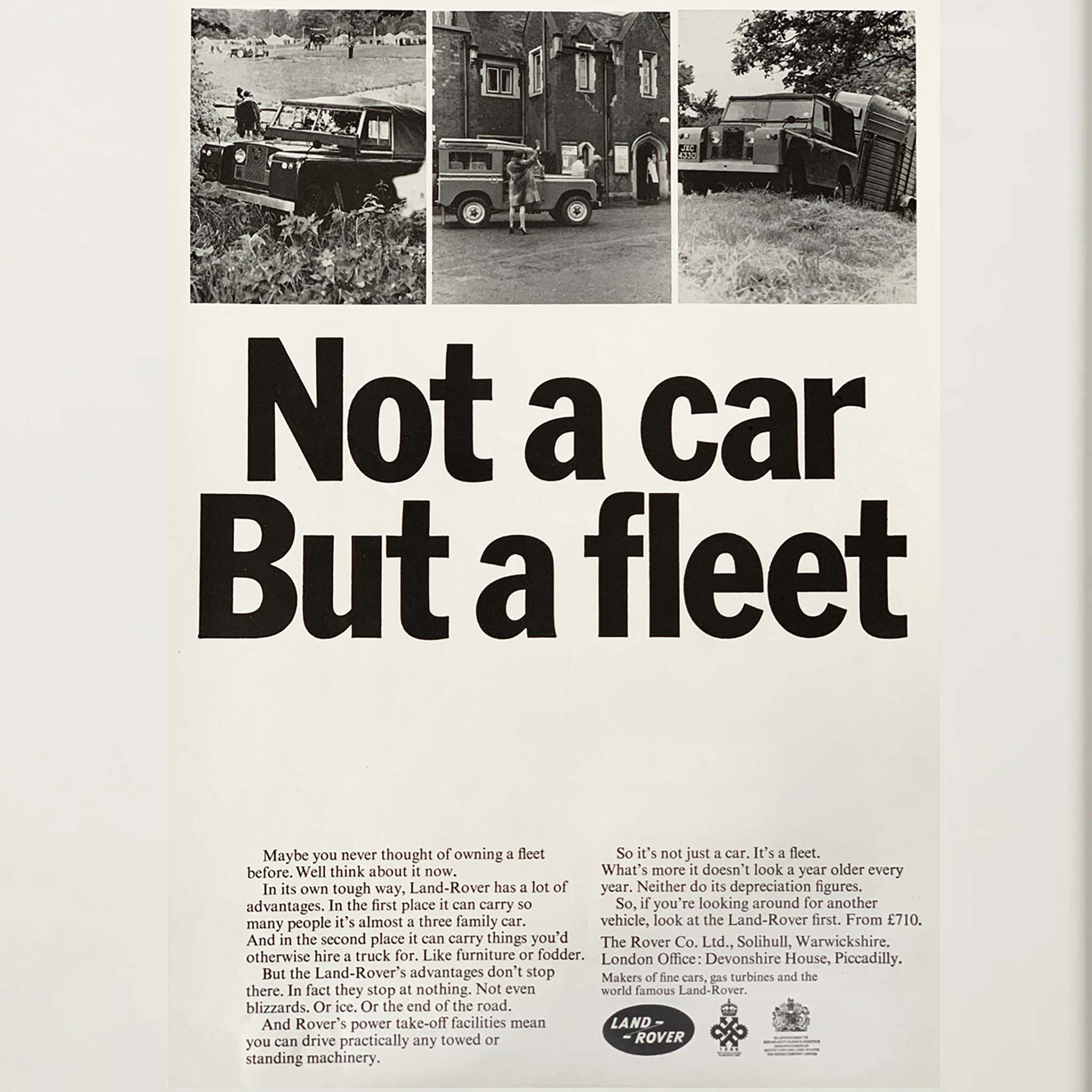 Framed Land Rover Not a Car but a Fleet Advertisement