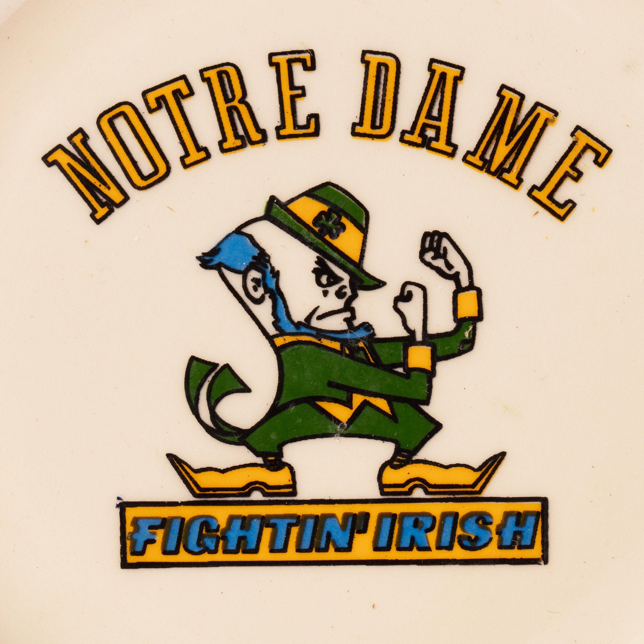 Vintage University of Notre Dame Fighting Irish Ceramic Ashtray
