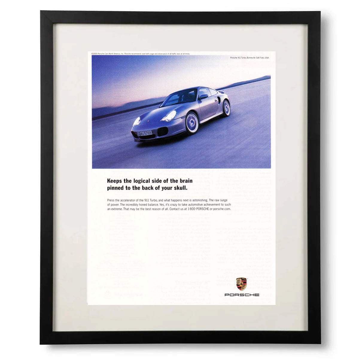 Framed Original 2000 Porsche 911 Turbo Advertisement