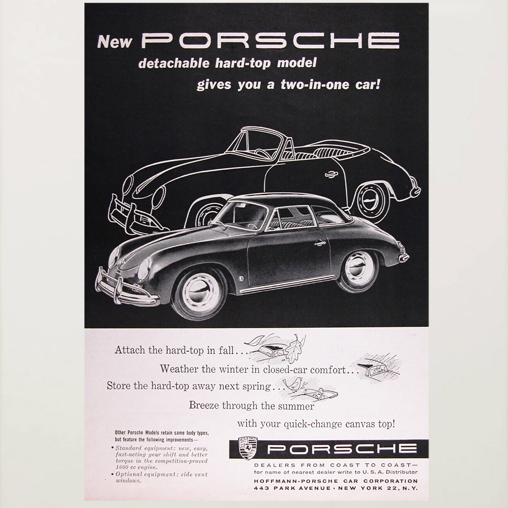 Framed 1958 Porsche 356 Advertisement