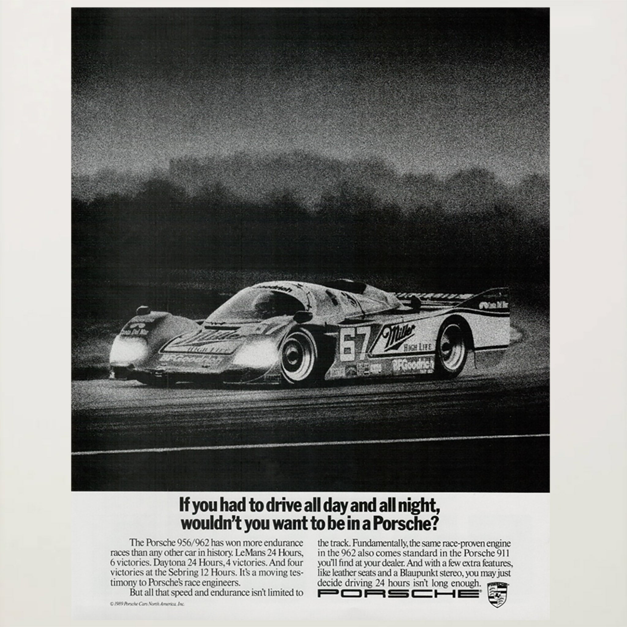 Framed Porsche 956 Endurance Racing Advertisment