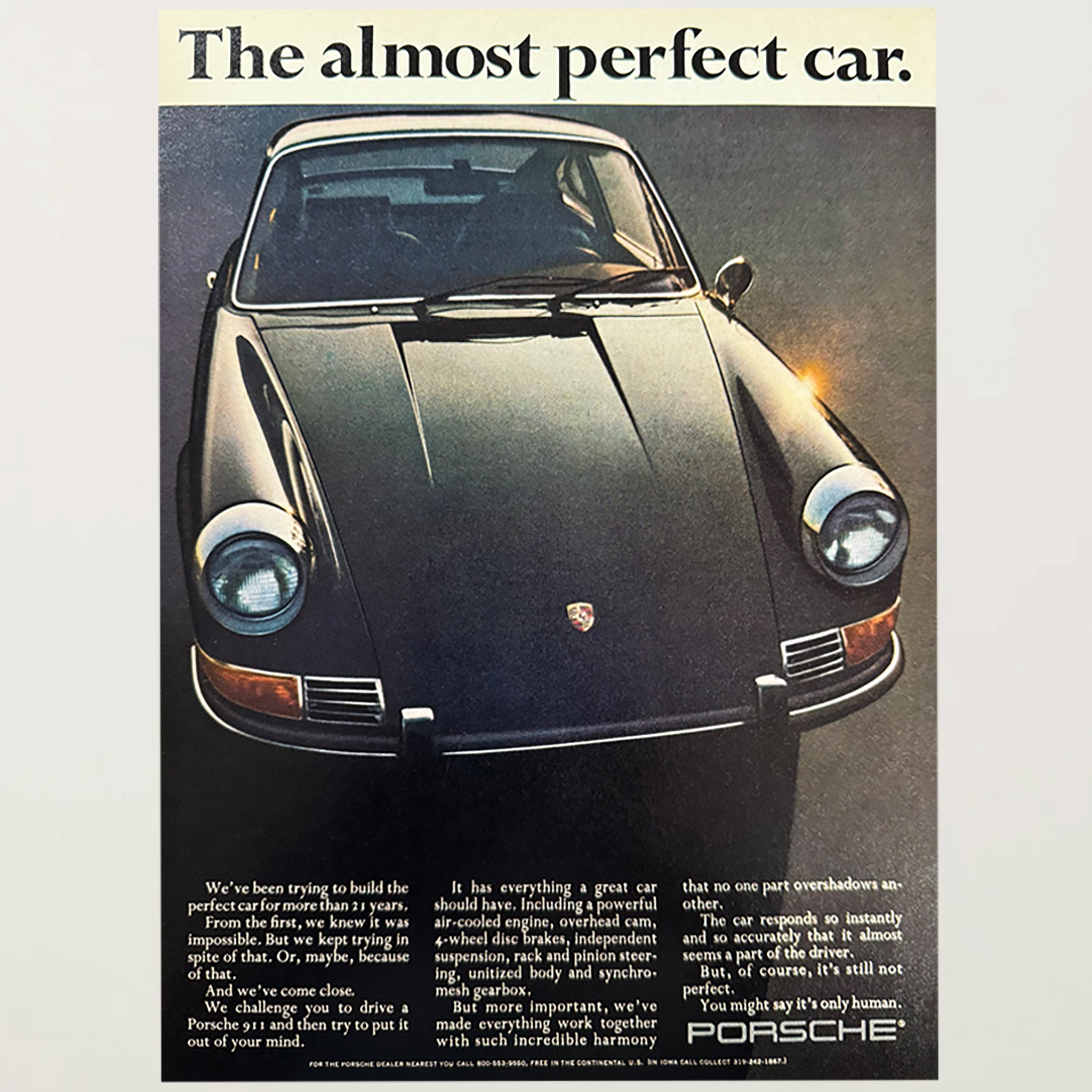 Framed Porsche 911 the Almost Perfect Car