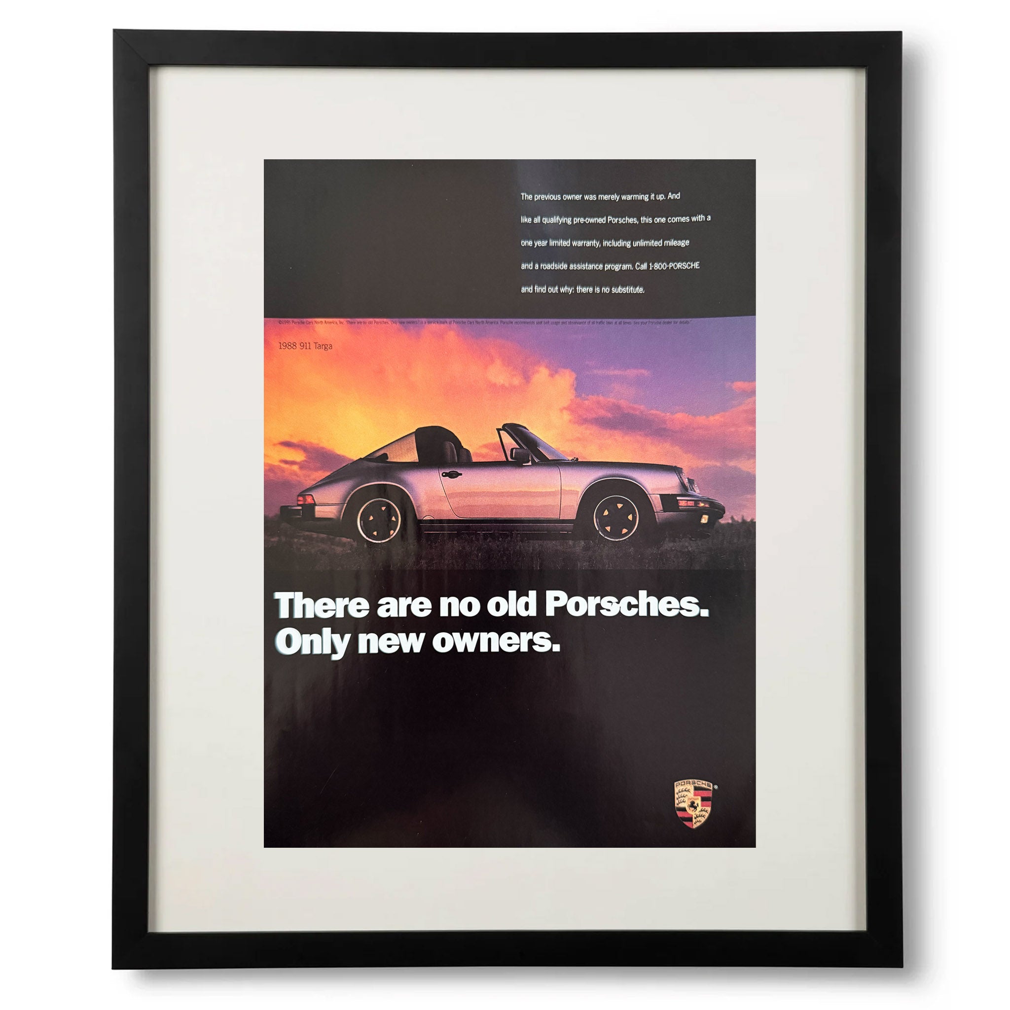 Framed Porsche 911 Targa Advertisement