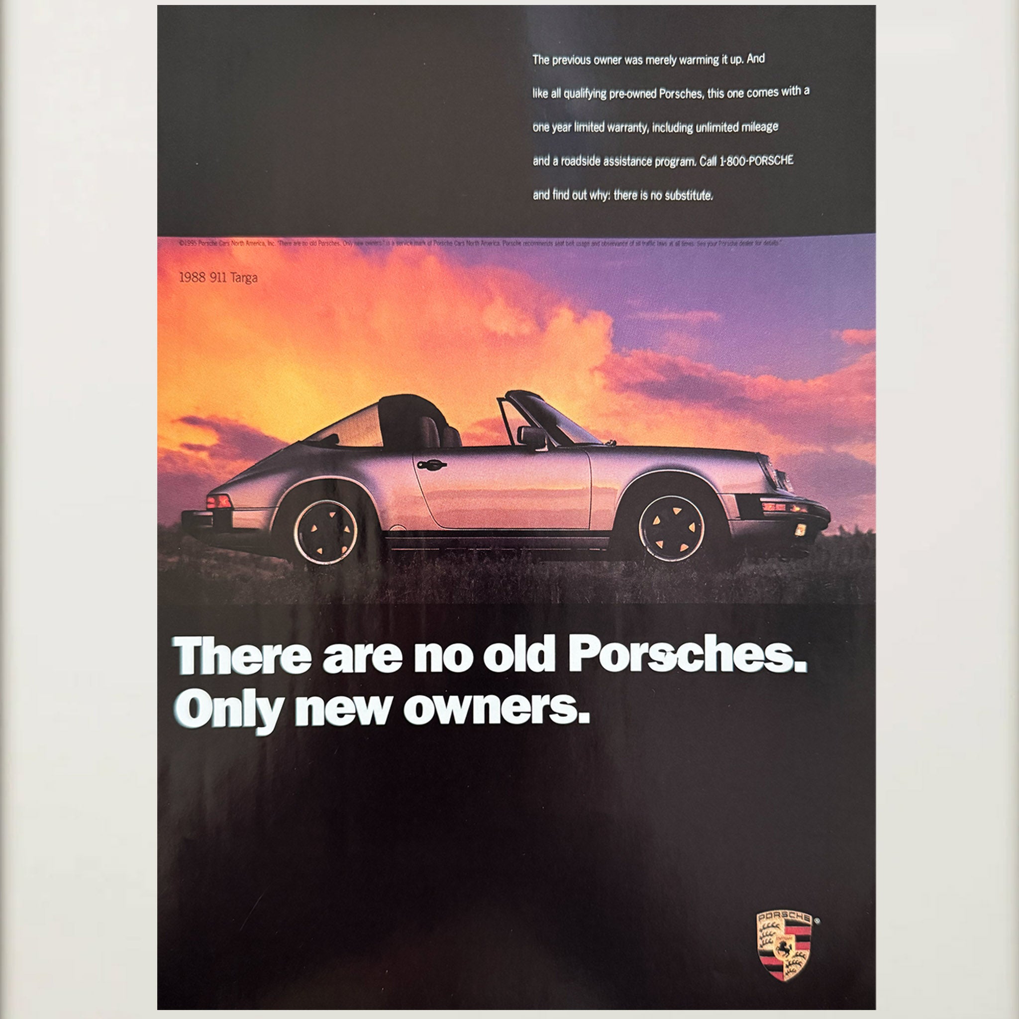 Framed Porsche 911 Targa Advertisement