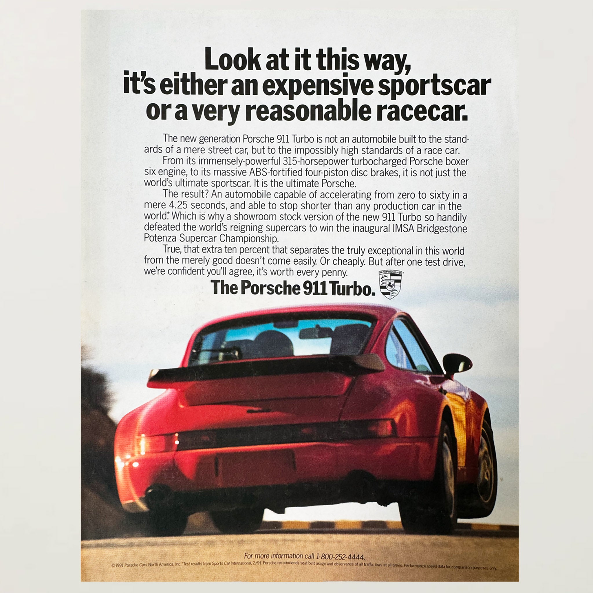 Porsche 911 Turbo Racecar Advertisement