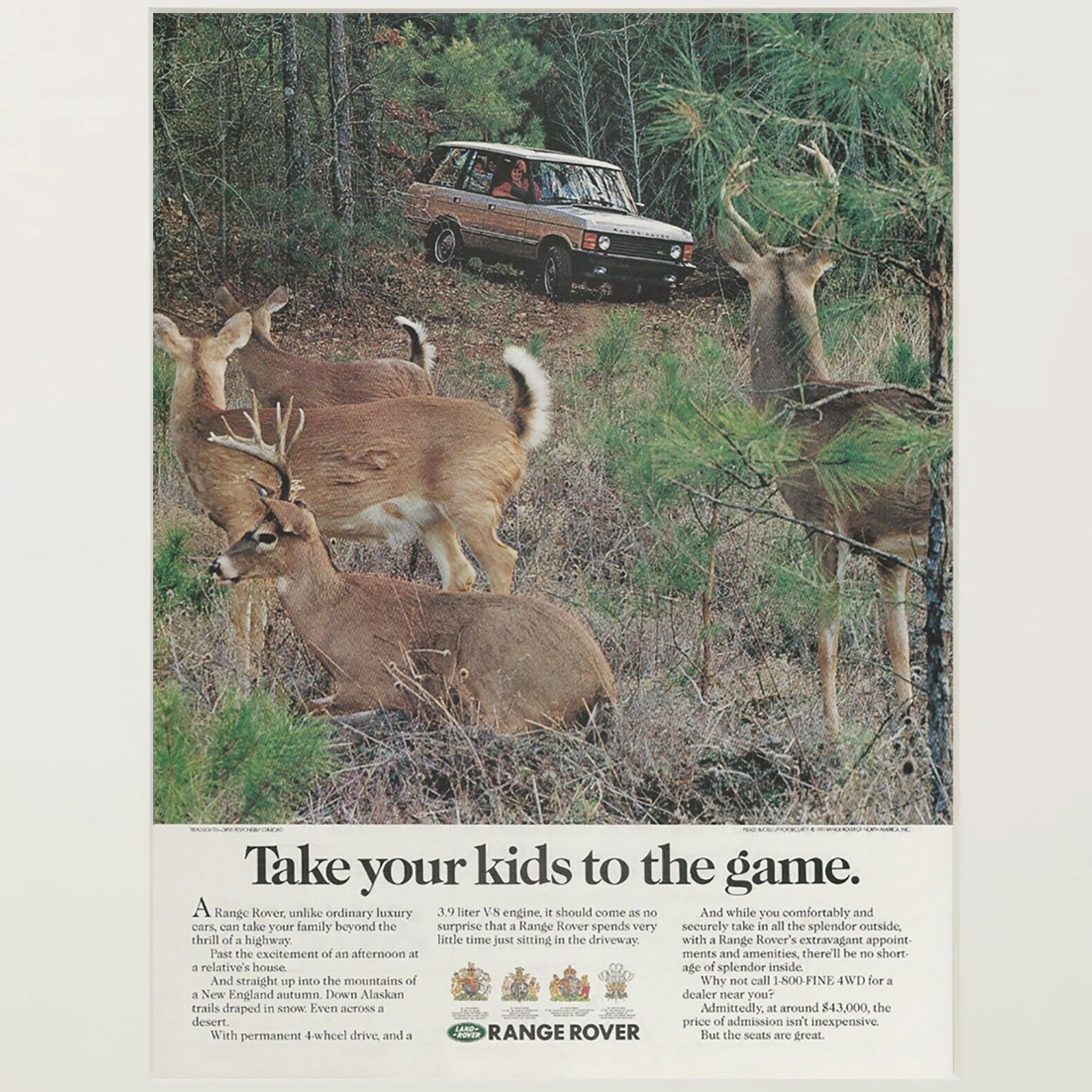 Framed Range Rover Take Your Kid to the Game Ad